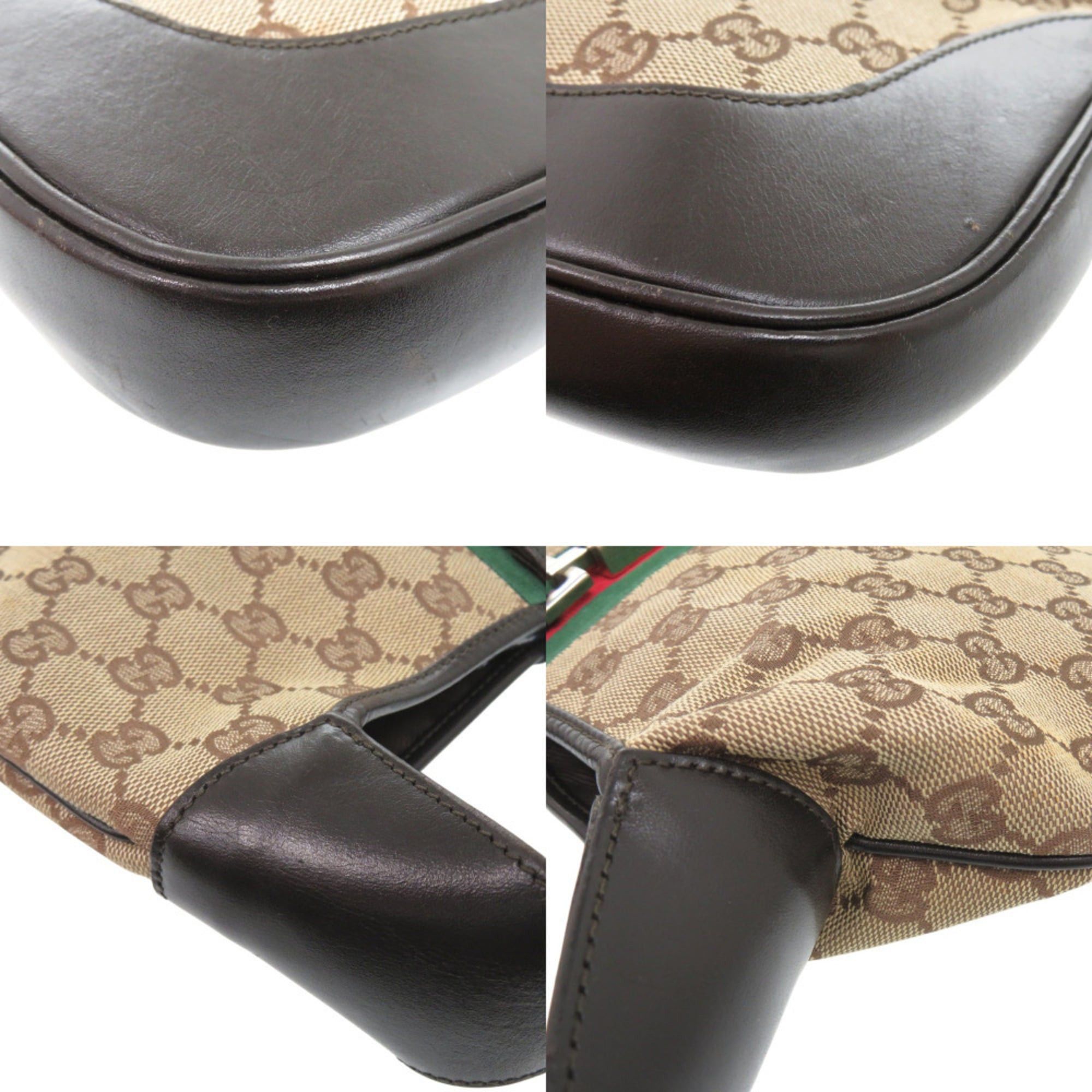 Gucci Gucci Jackie Line Shoulder Bag 001 3306 3444 GG Canvas Leather Beige 1624 Size ONE SIZE - 8 Thumbnail