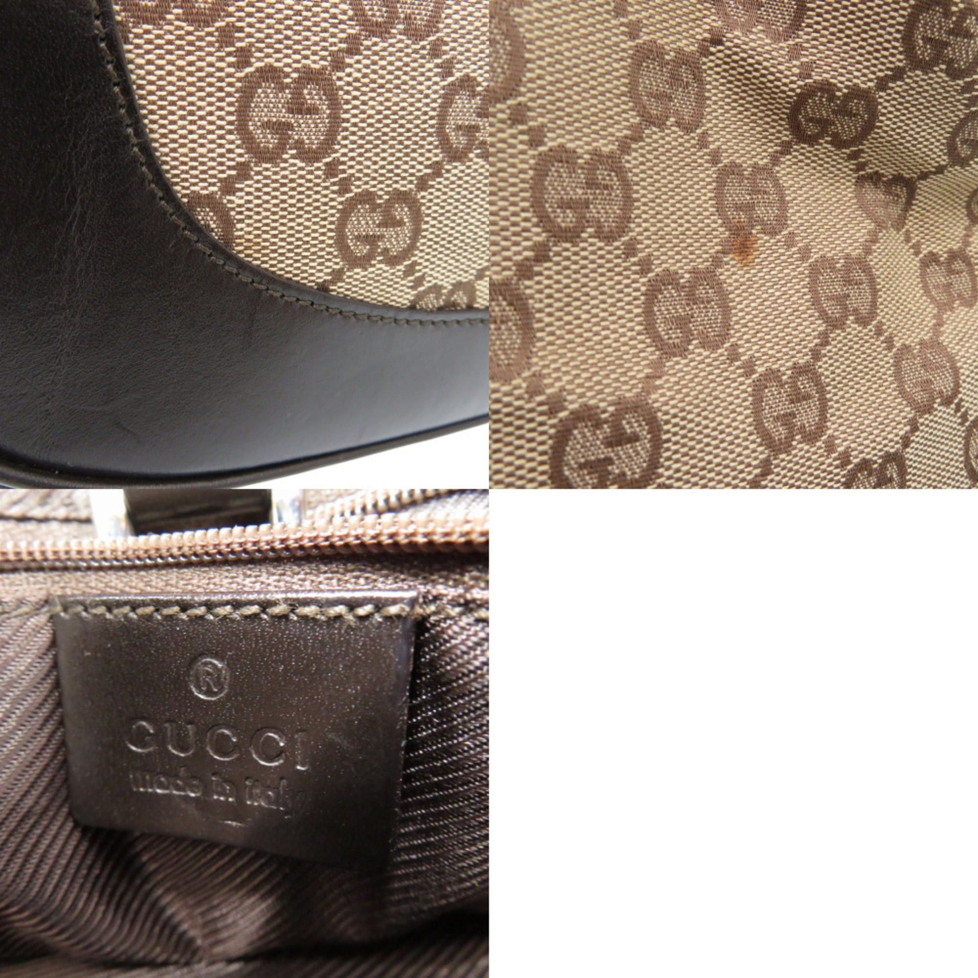 Gucci Gucci Jackie Line Shoulder Bag 001 3306 3444 GG Canvas Leather Beige 1624 Size ONE SIZE - 10 Thumbnail