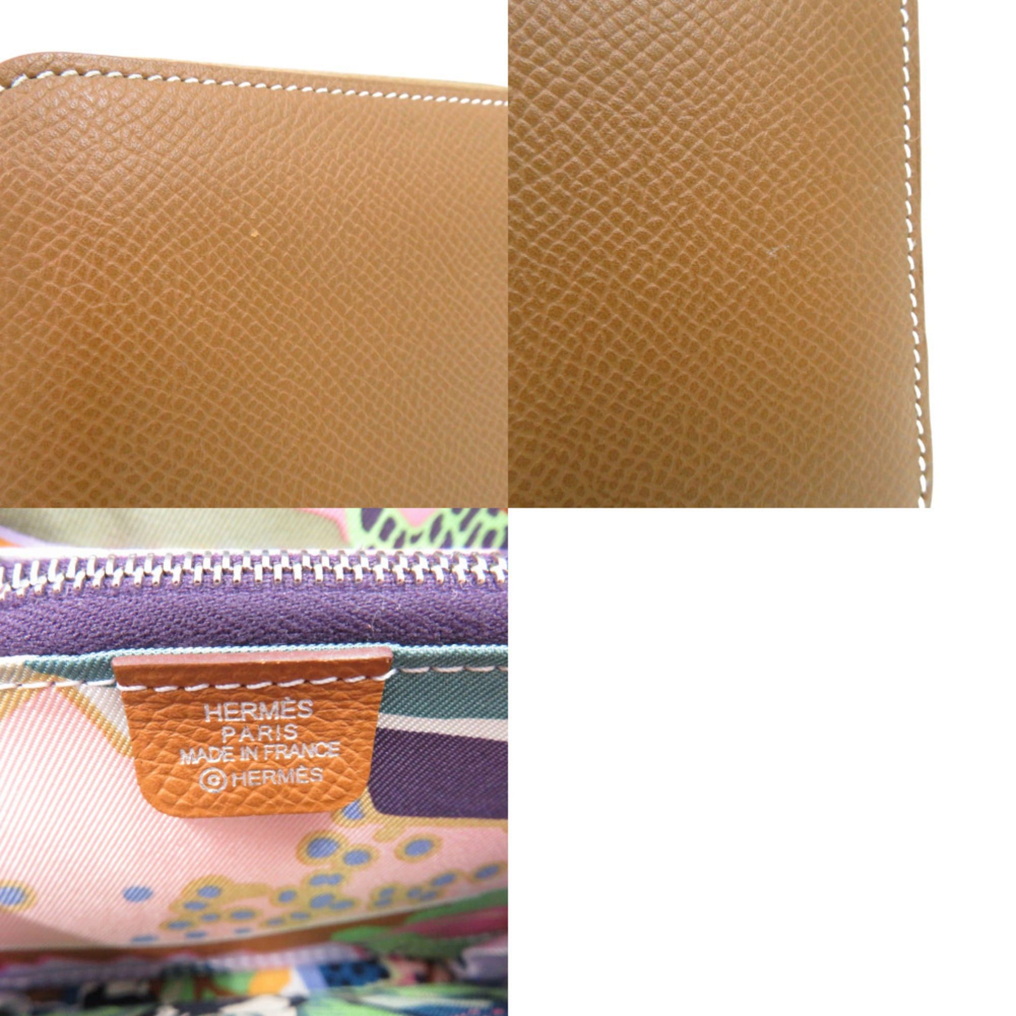 Hermes Hermes Hermès Azap Compact Silkin Gold Round Wallet in Brown Leather with W Stamp, 1635 Size ONE SIZE - 10 Thumbnail
