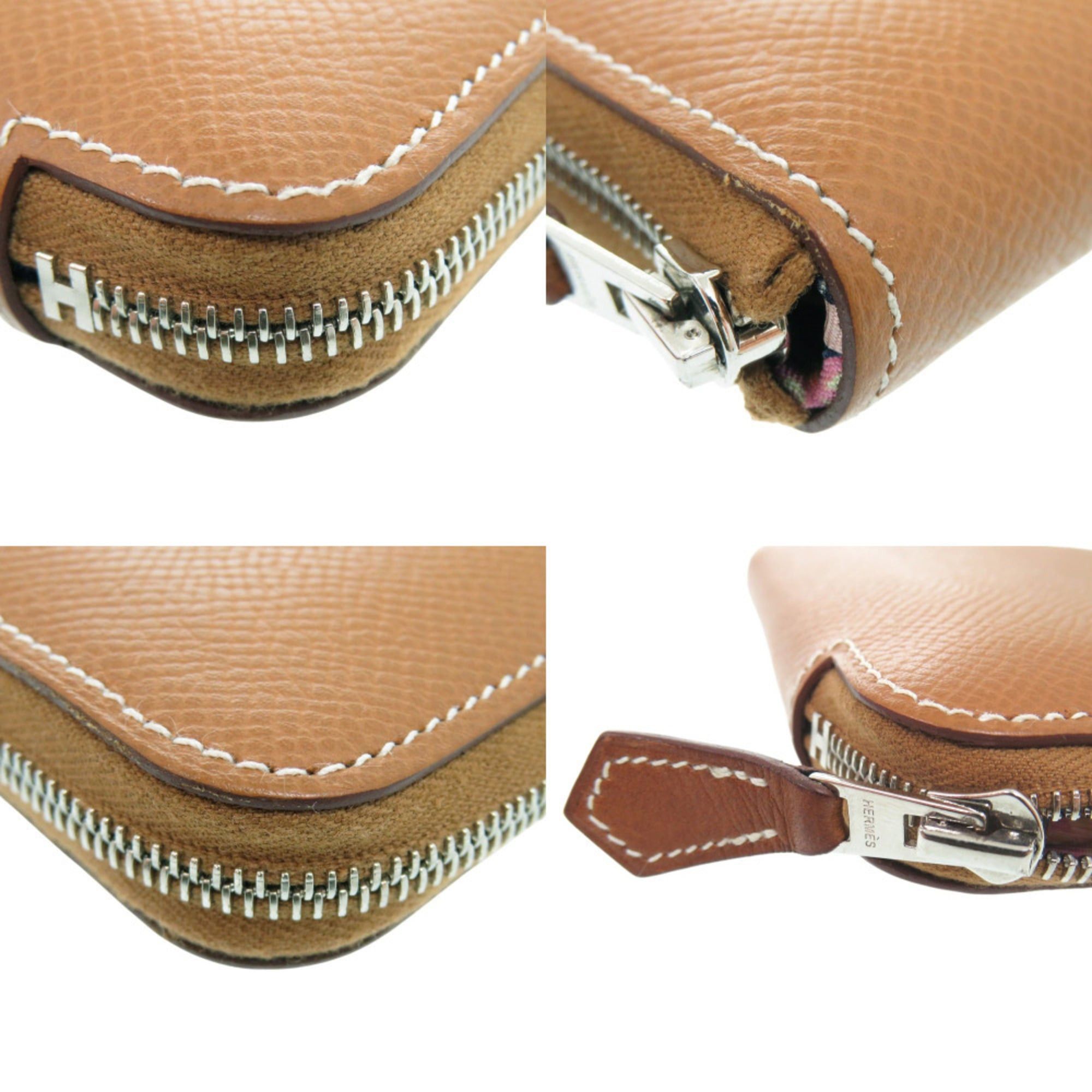 Hermes Hermes Hermès Azap Compact Silkin Gold Round Wallet in Brown Leather with W Stamp, 1635 Size ONE SIZE - 9 Thumbnail