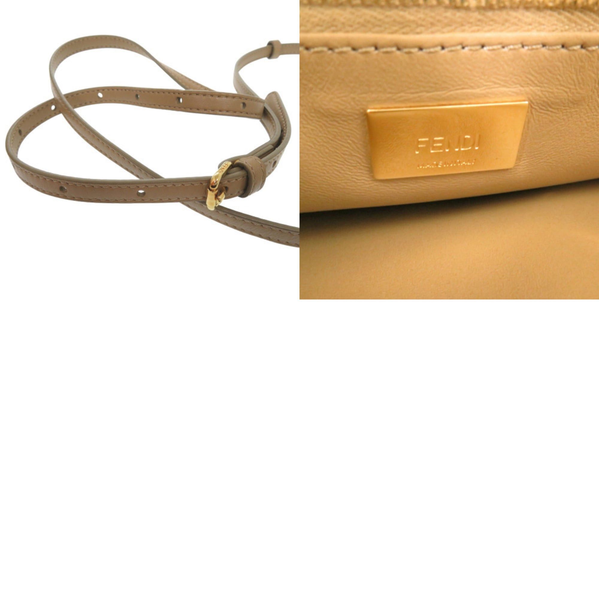 Fendi Excellent condition Fendi Peekaboo Mini 2-way handbag 8BN244 S8HC-199-10429 mink leather beige 1380 Size ONE SIZE - 10 Thumbnail