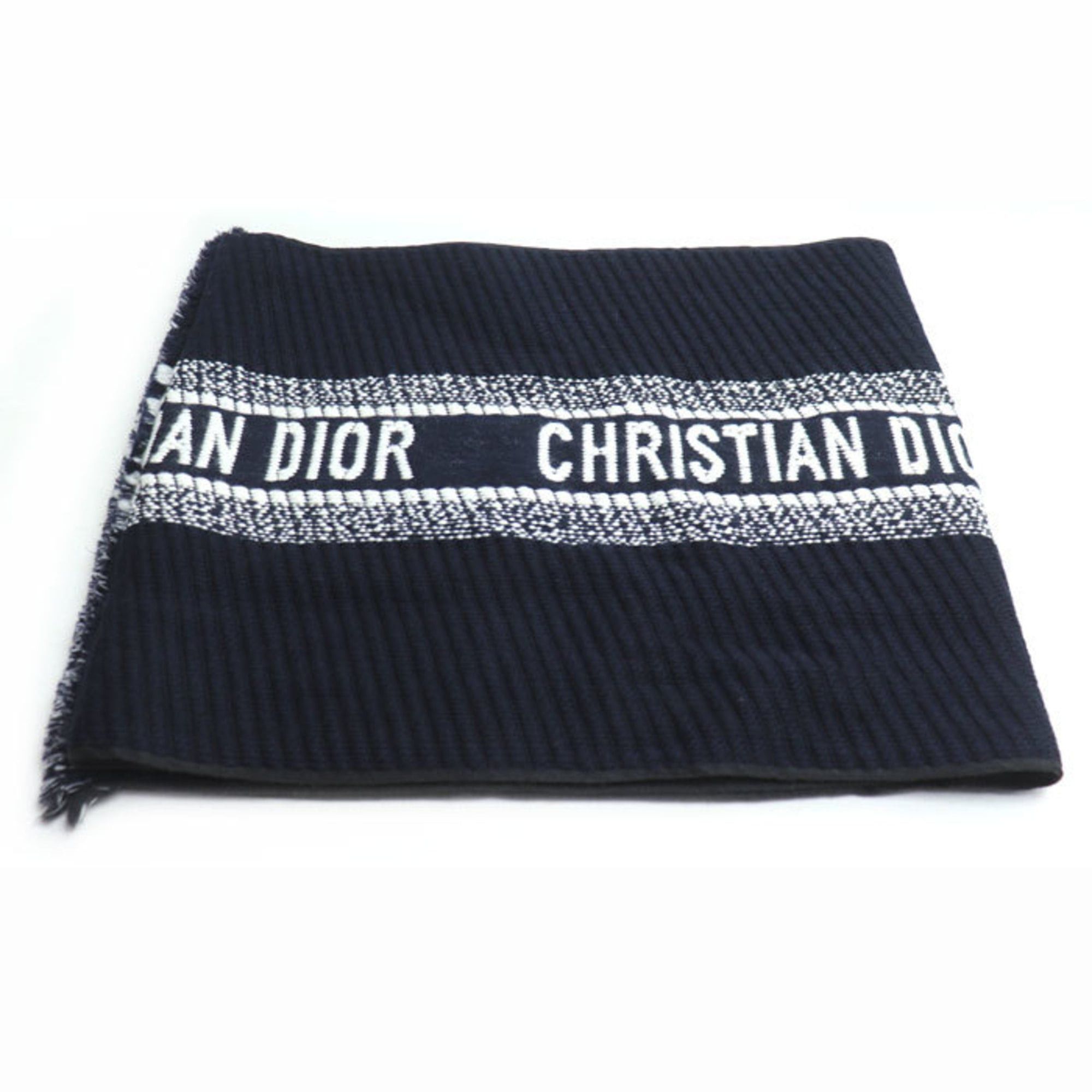 Dior Christian Dior Dior Logo Oblique Big Scarf, Navy, 31CDO301IXGS, Women's Size ONE SIZE - 3 Thumbnail