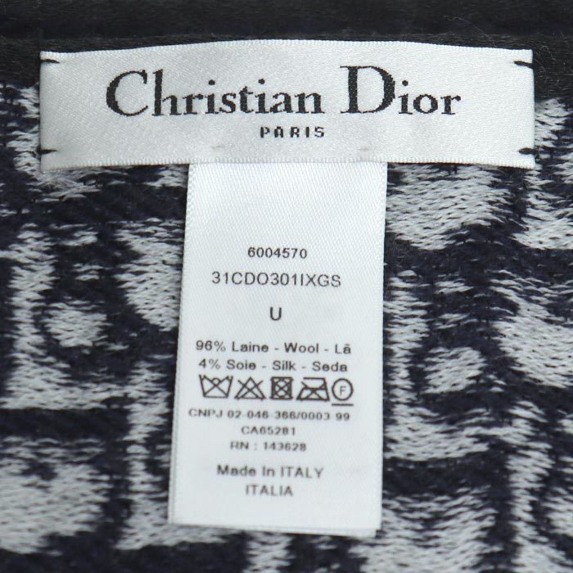 Dior Christian Dior Dior Logo Oblique Big Scarf, Navy, 31CDO301IXGS, Women's Size ONE SIZE - 6 Thumbnail