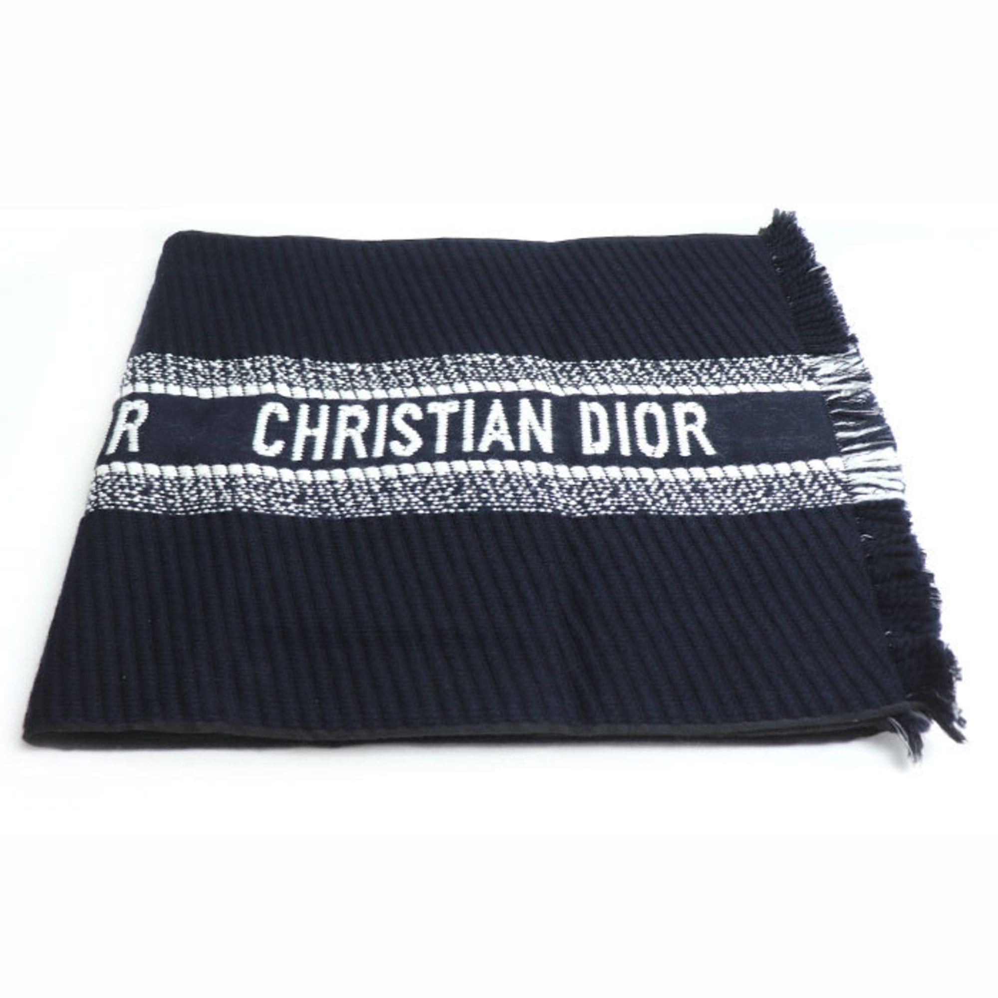 Dior Christian Dior Dior Logo Oblique Big Scarf, Navy, 31CDO301IXGS, Women's Size ONE SIZE - 2 Thumbnail