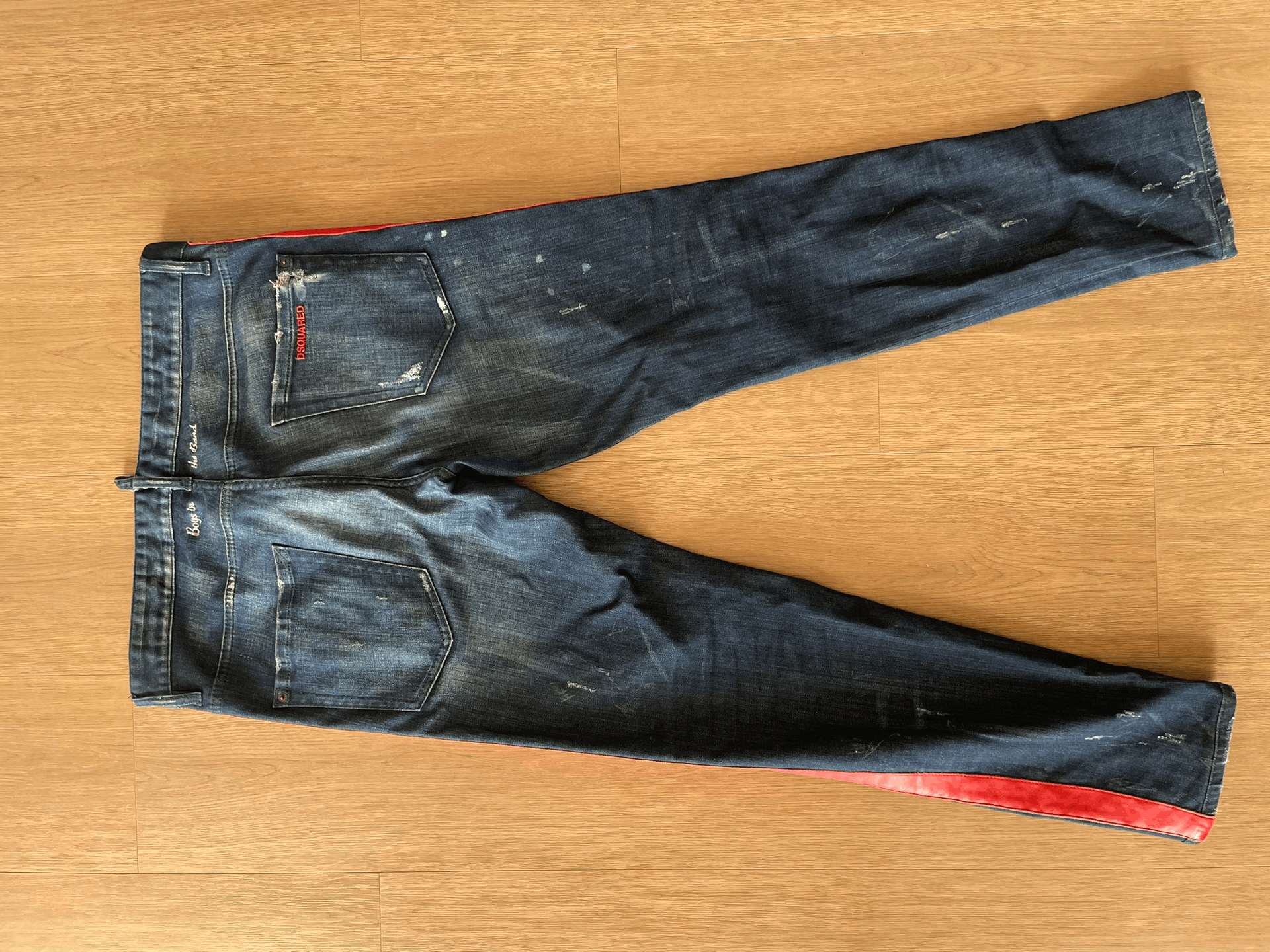 Dsquared2 Dsquared2 Red-Trimmed Denim Pants Size US 34 / EU 50 - 4 Thumbnail