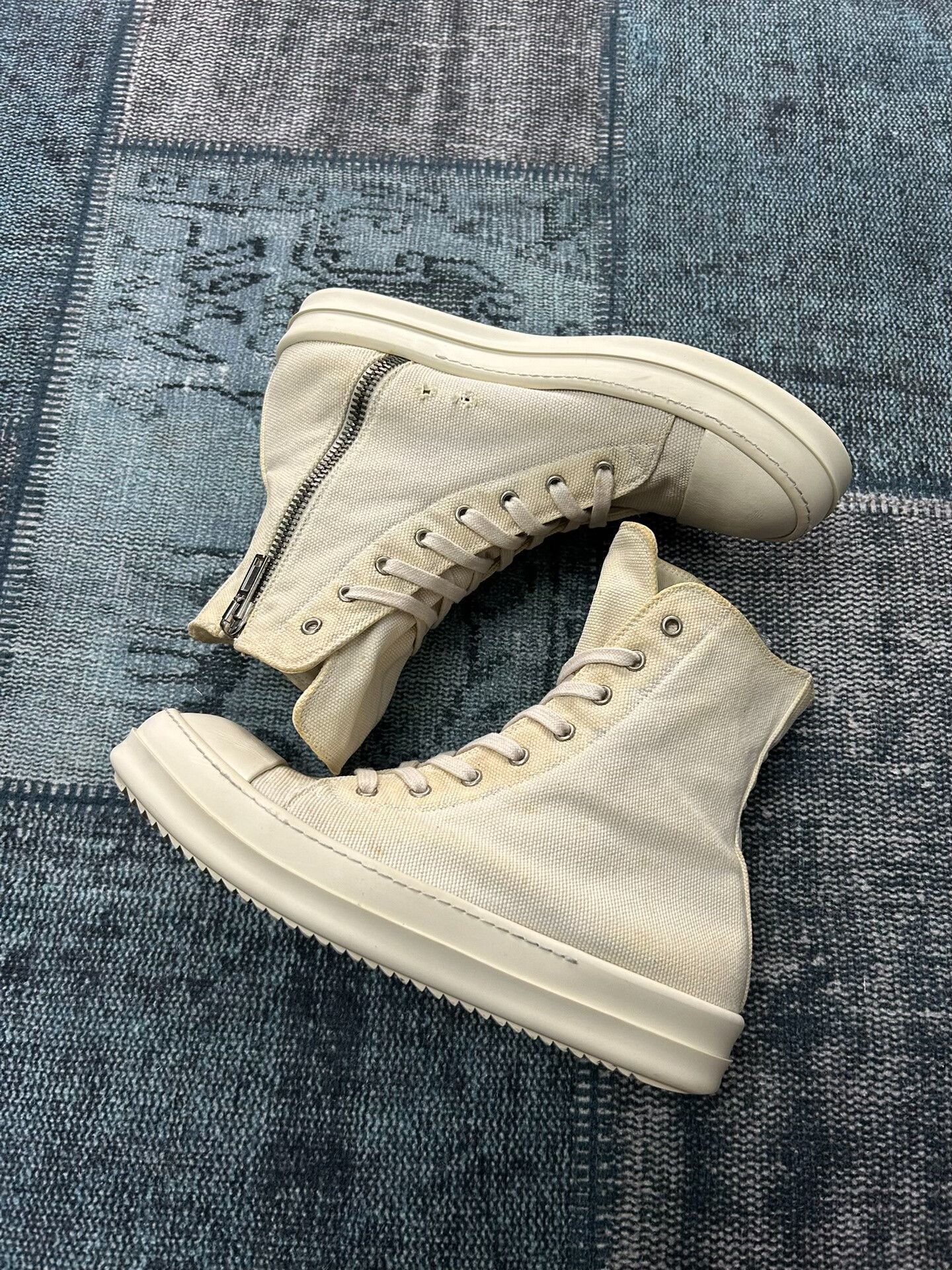 Rick Owens Rick Owens White Canvas Sneakers Size US 8.5 / EU 41-42 - 4 Thumbnail