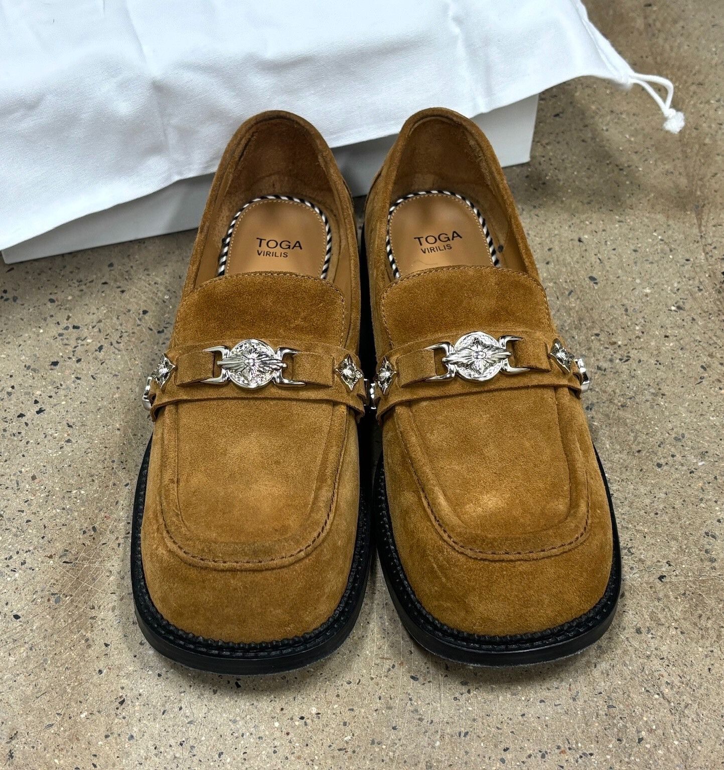 Toga Pulla Toga Virilis Suede Loafers with Metal Accents Size US 11 / EU 44 - 2 Thumbnail