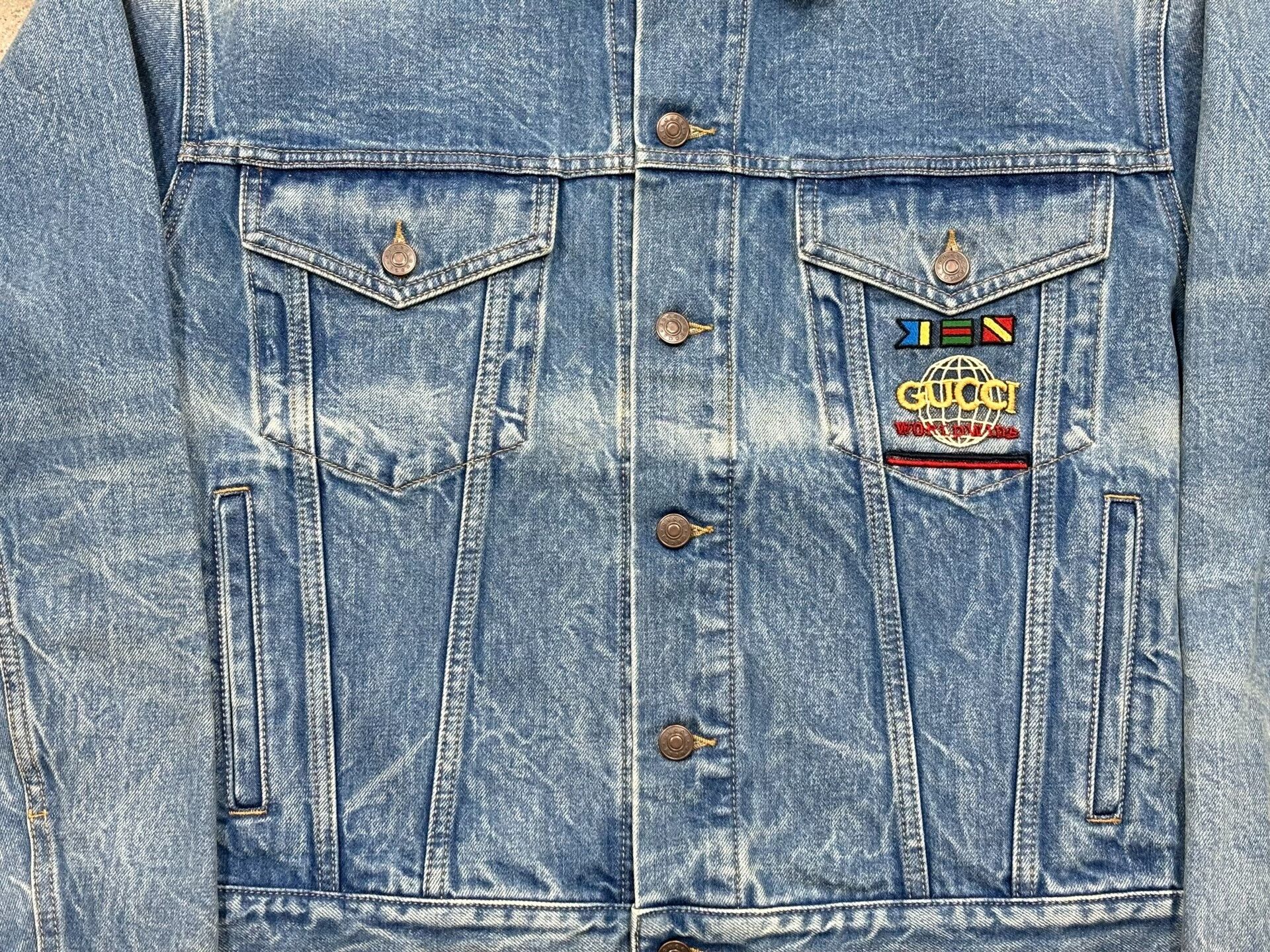 Gucci Gucci Vintage Logo Denim Jacket Size US M / EU 48-50 / 2 - 6 Thumbnail