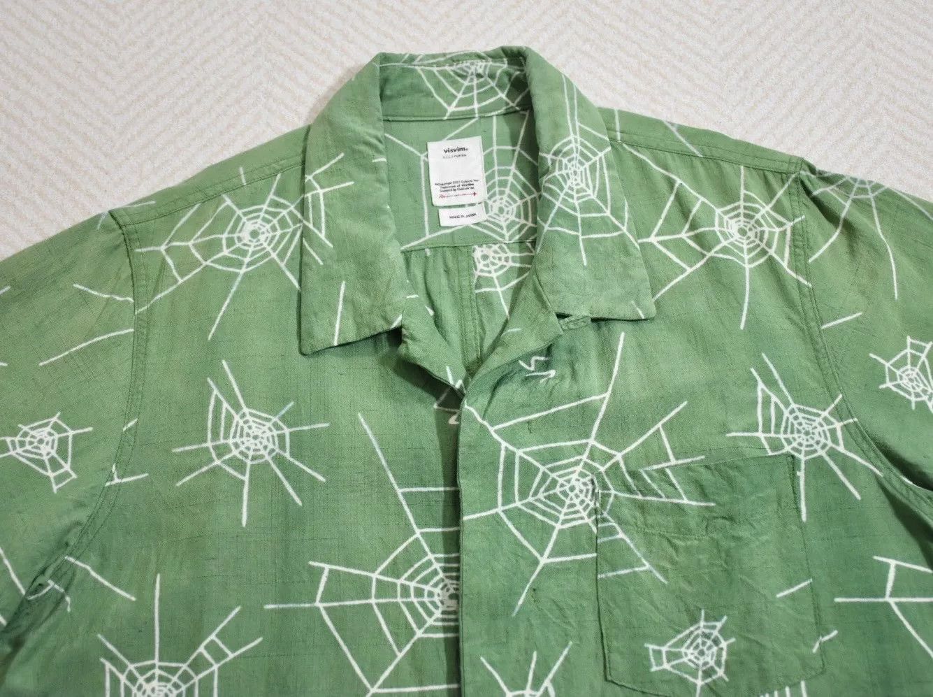 Visvim Visvim Free Edge Shirt Green Silk Size US L / EU 52-54 / 3 - 4 Thumbnail