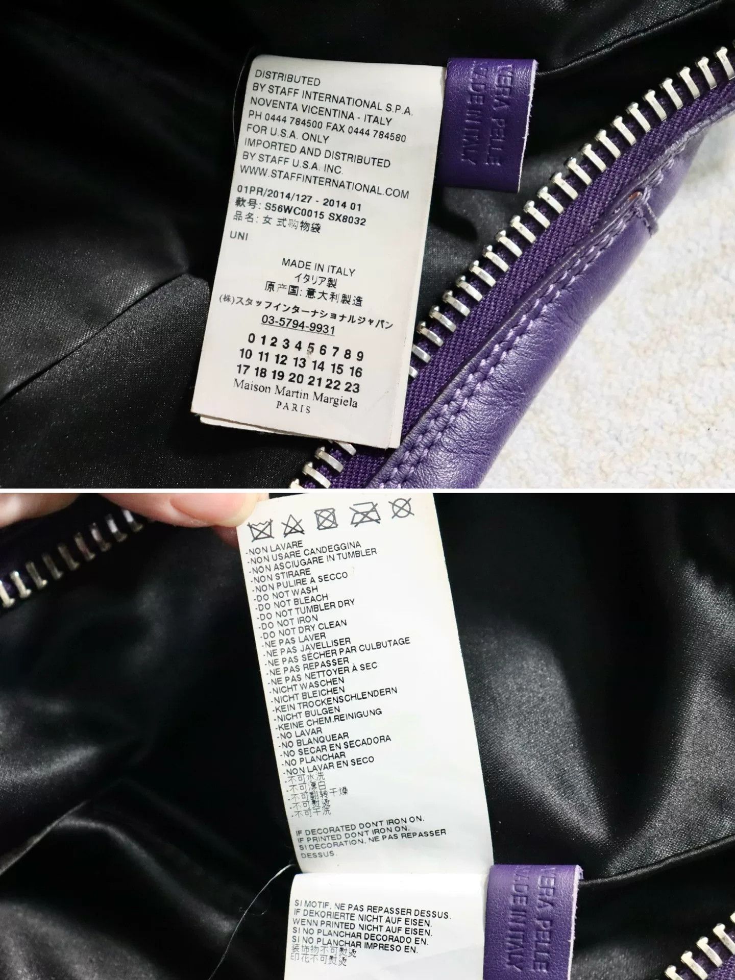 Maison Margiela Maison Margiela Purple Leather Tote Bag Size ONE SIZE - 9 Thumbnail