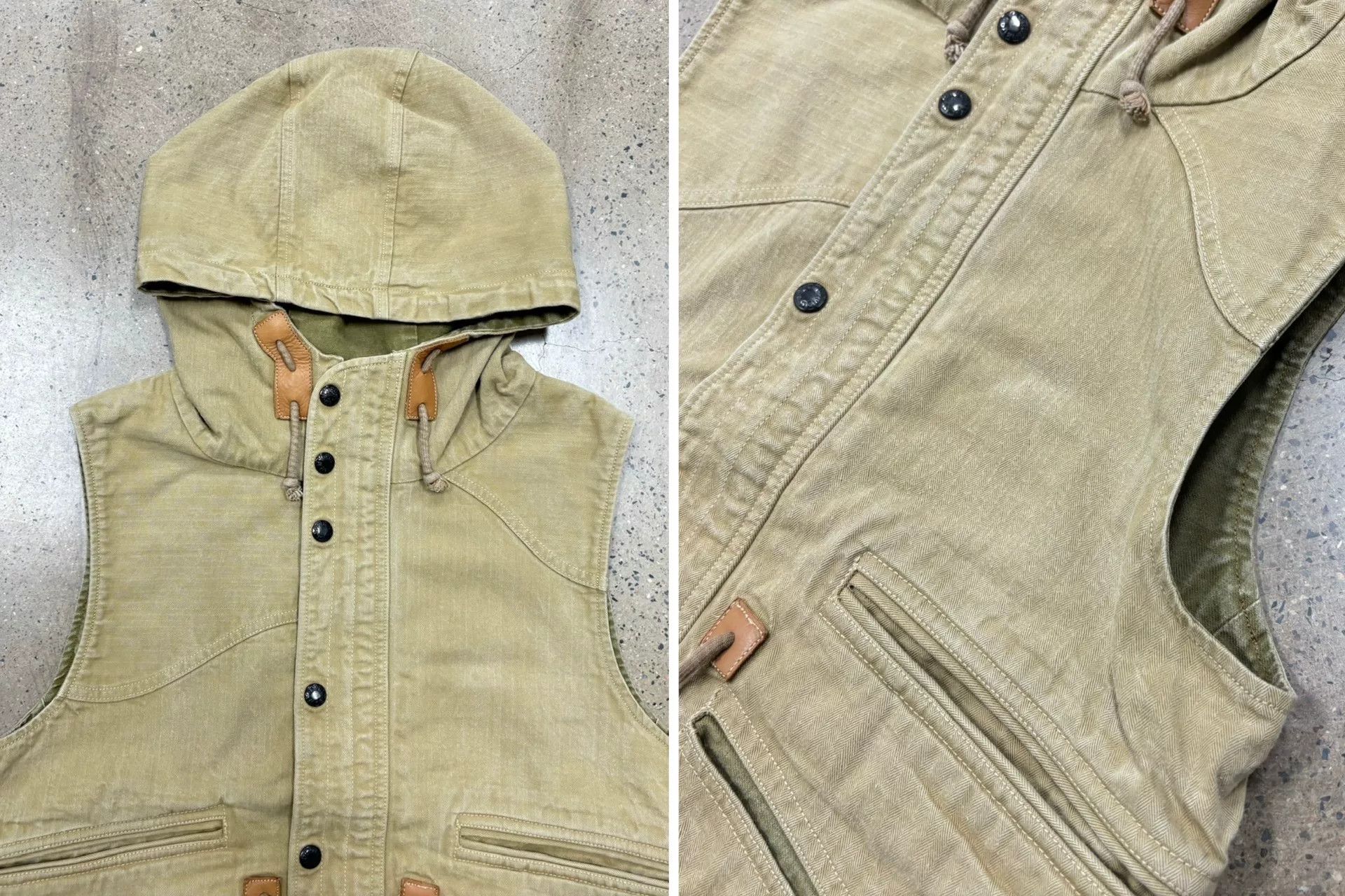 COLIMBO Vintage Washed Vest with Hood Size US M / EU 48-50 / 2 - 5 Thumbnail
