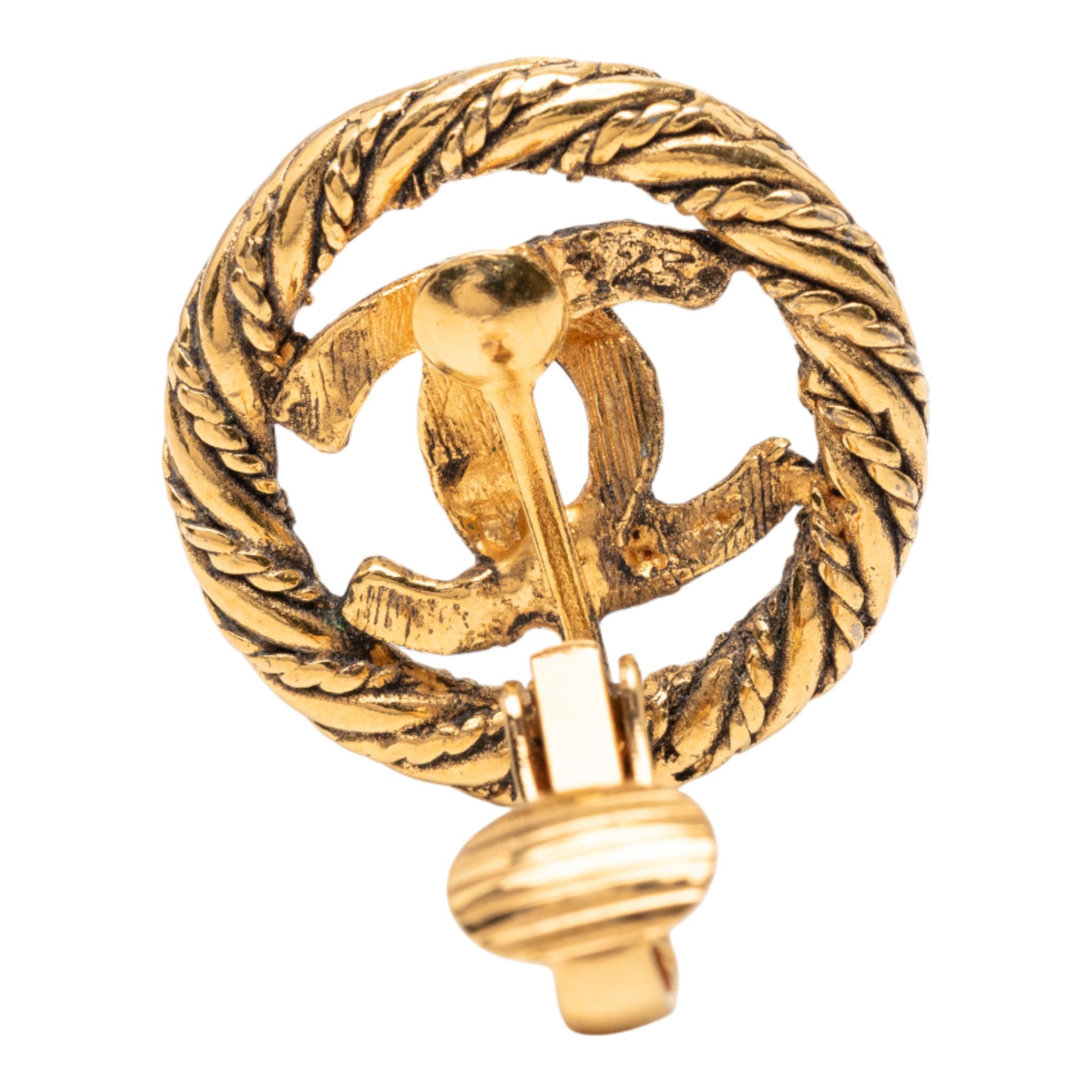 Chanel Chanel CC Gold Plated Round Clip on Earrings Size ONE SIZE - 4 Thumbnail