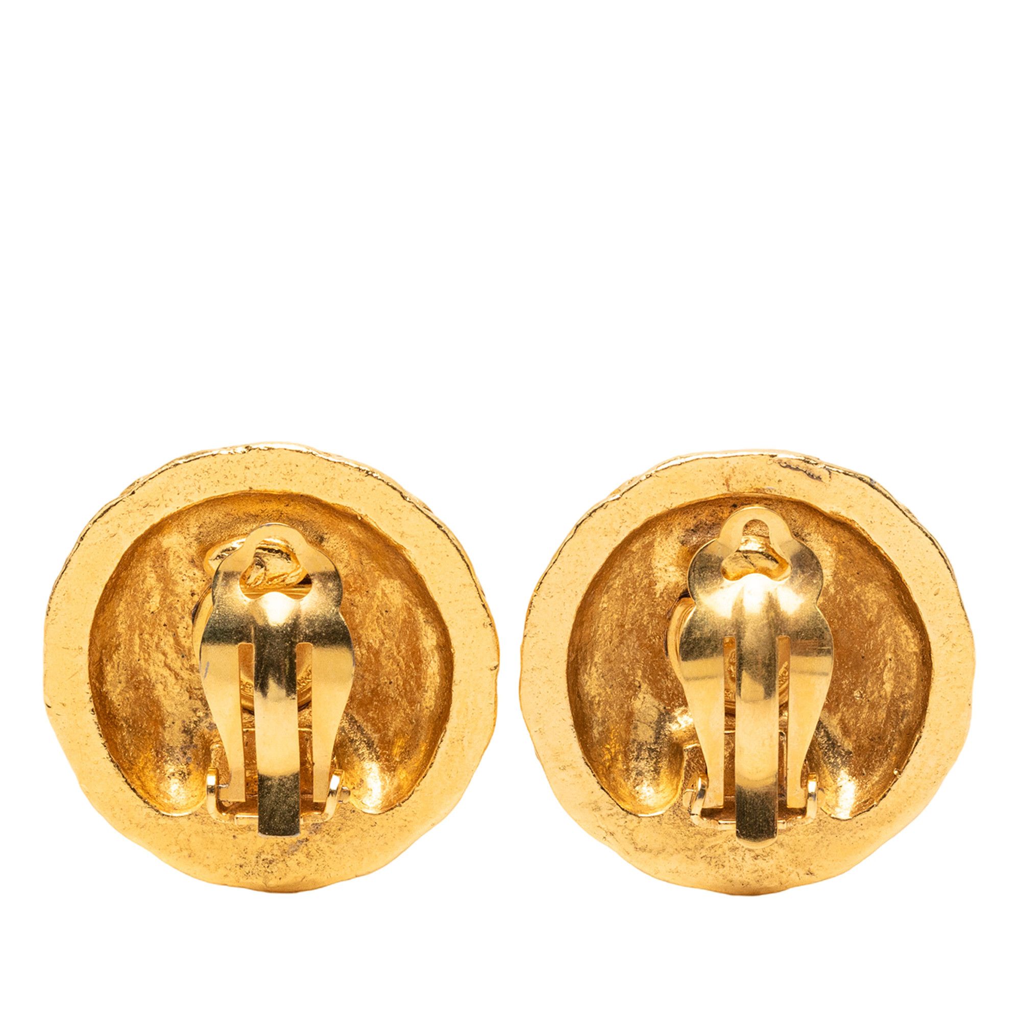 Chanel Chanel Gold Plated CC Round Clip On Earrings Size ONE SIZE - 2 Thumbnail