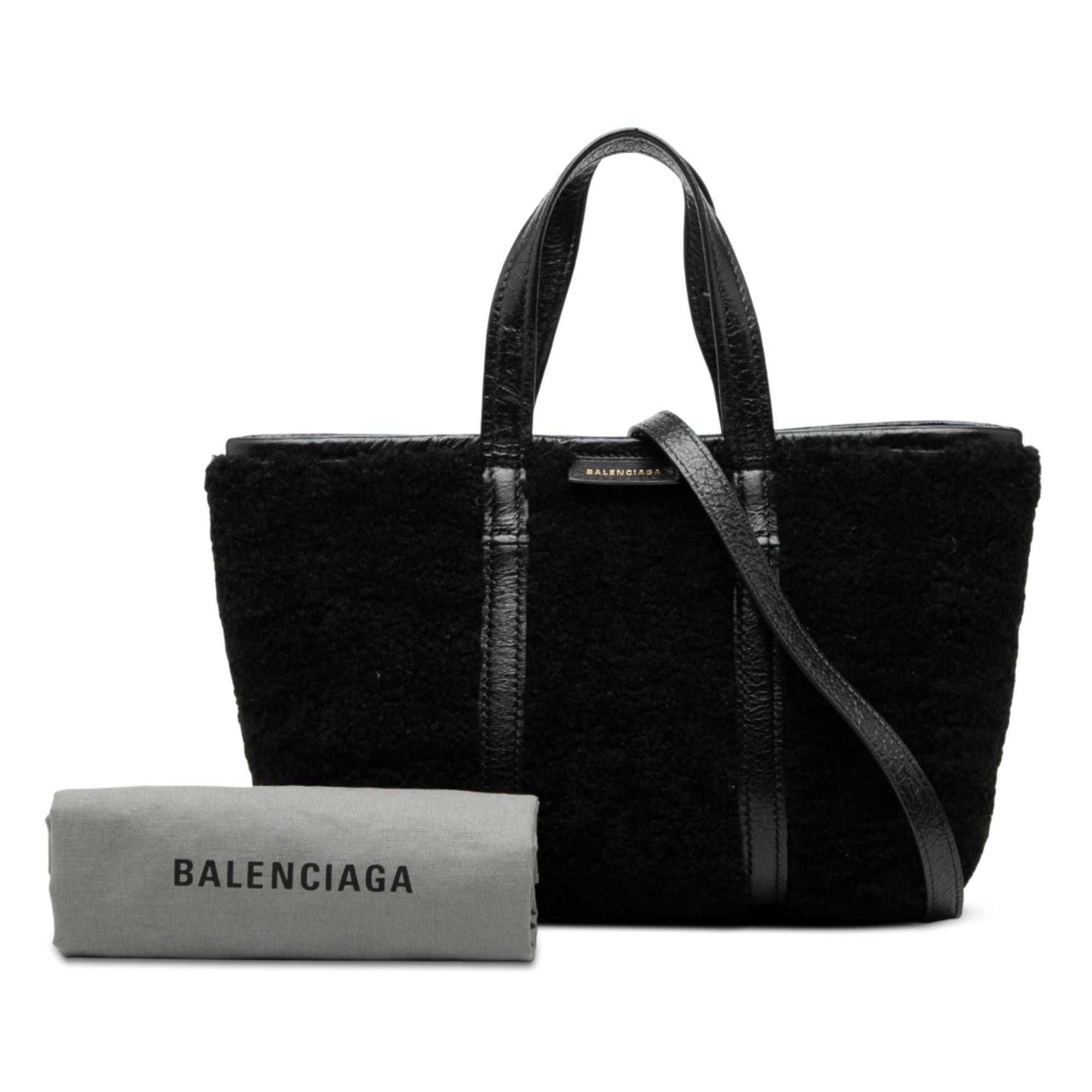 Balenciaga Balenciaga Small Shearling and Leather Barbes East West Shopper Tote Size ONE SIZE - 8 Thumbnail