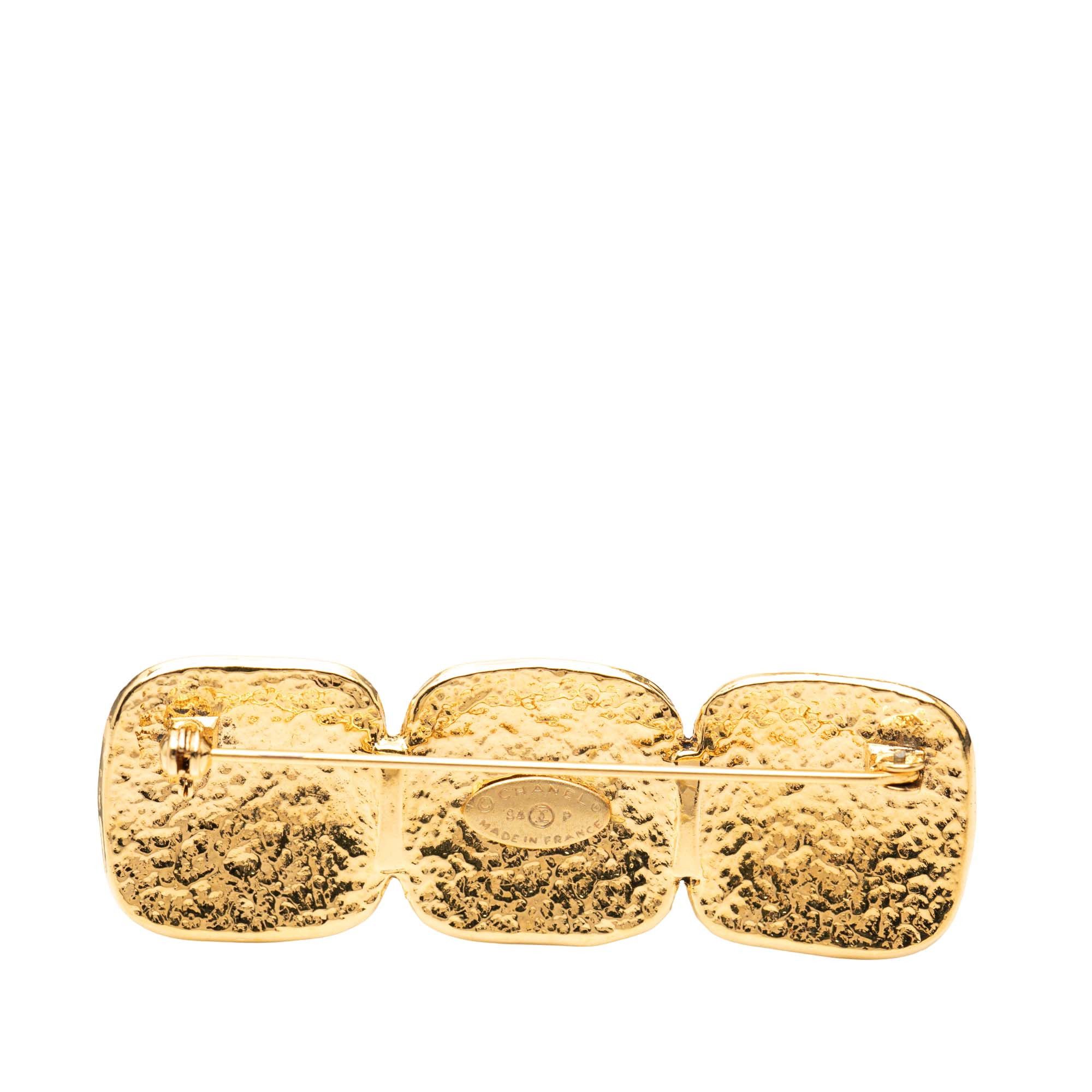 Chanel Chanel Triple CC Gold Plated Pin Brooch Size ONE SIZE - 3 Thumbnail