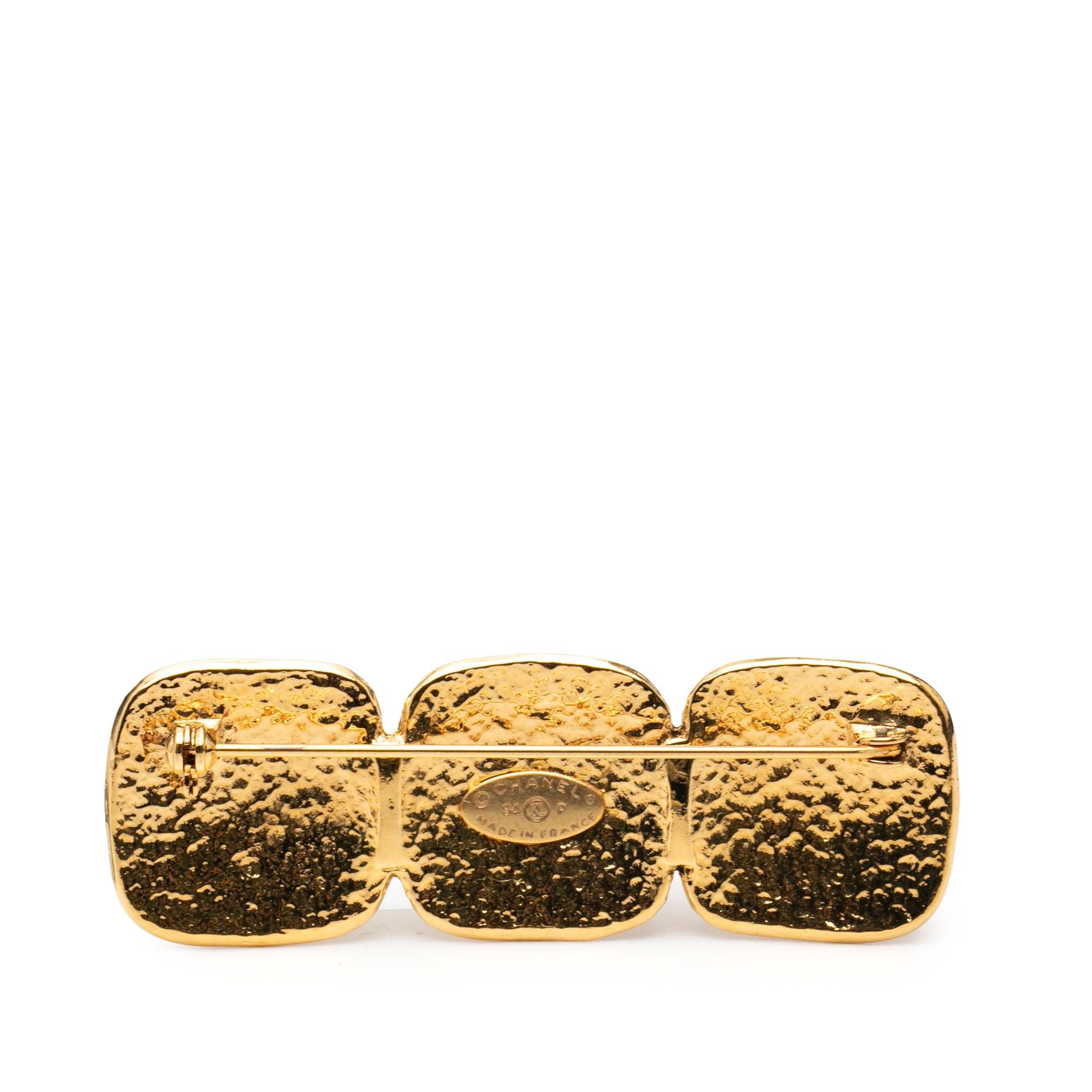 Chanel Chanel Triple CC Gold Plated Pin Brooch Size ONE SIZE - 2 Thumbnail