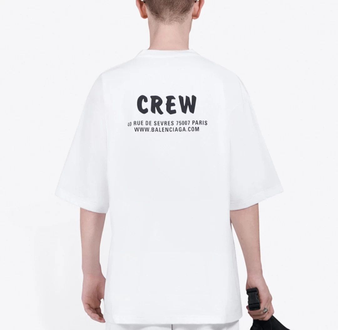 Balenciaga Balenciaga White Short-Sleeve Crew T-Shirt Size US M / EU 48-50 / 2 - 9 Thumbnail