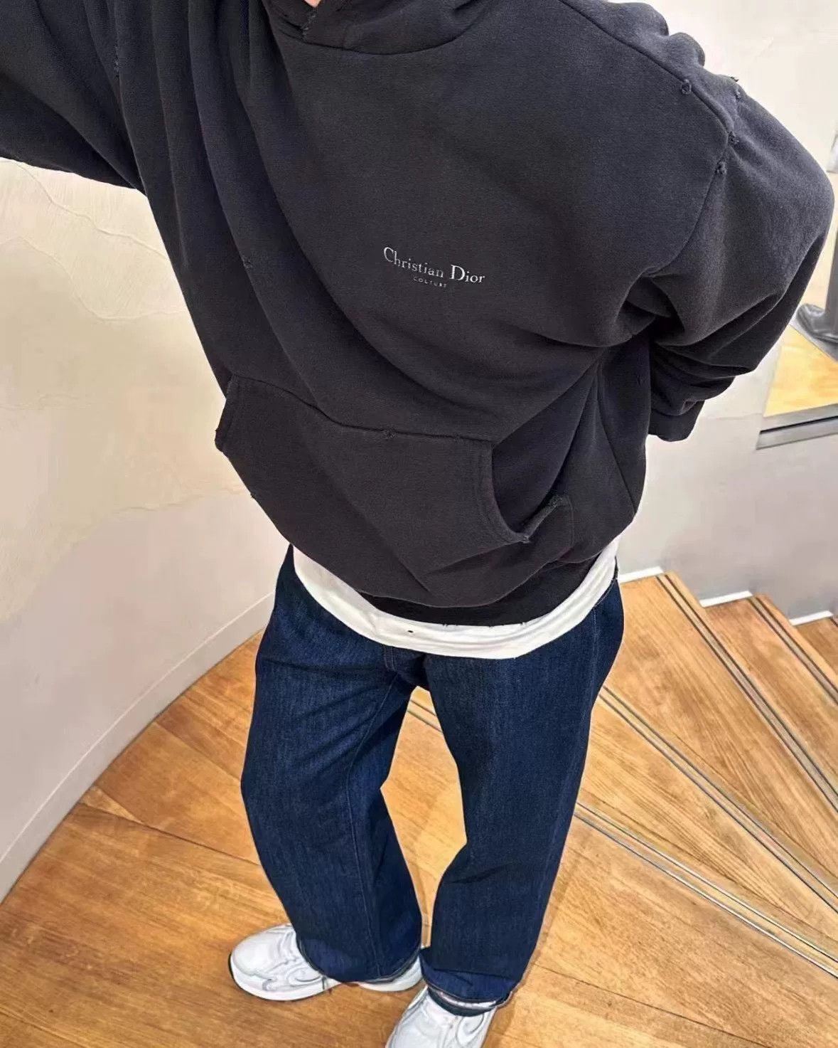 Dior Dior Homme Oversized Distressed Black Hoodie Size US M / EU 48-50 / 2 - 3 Thumbnail