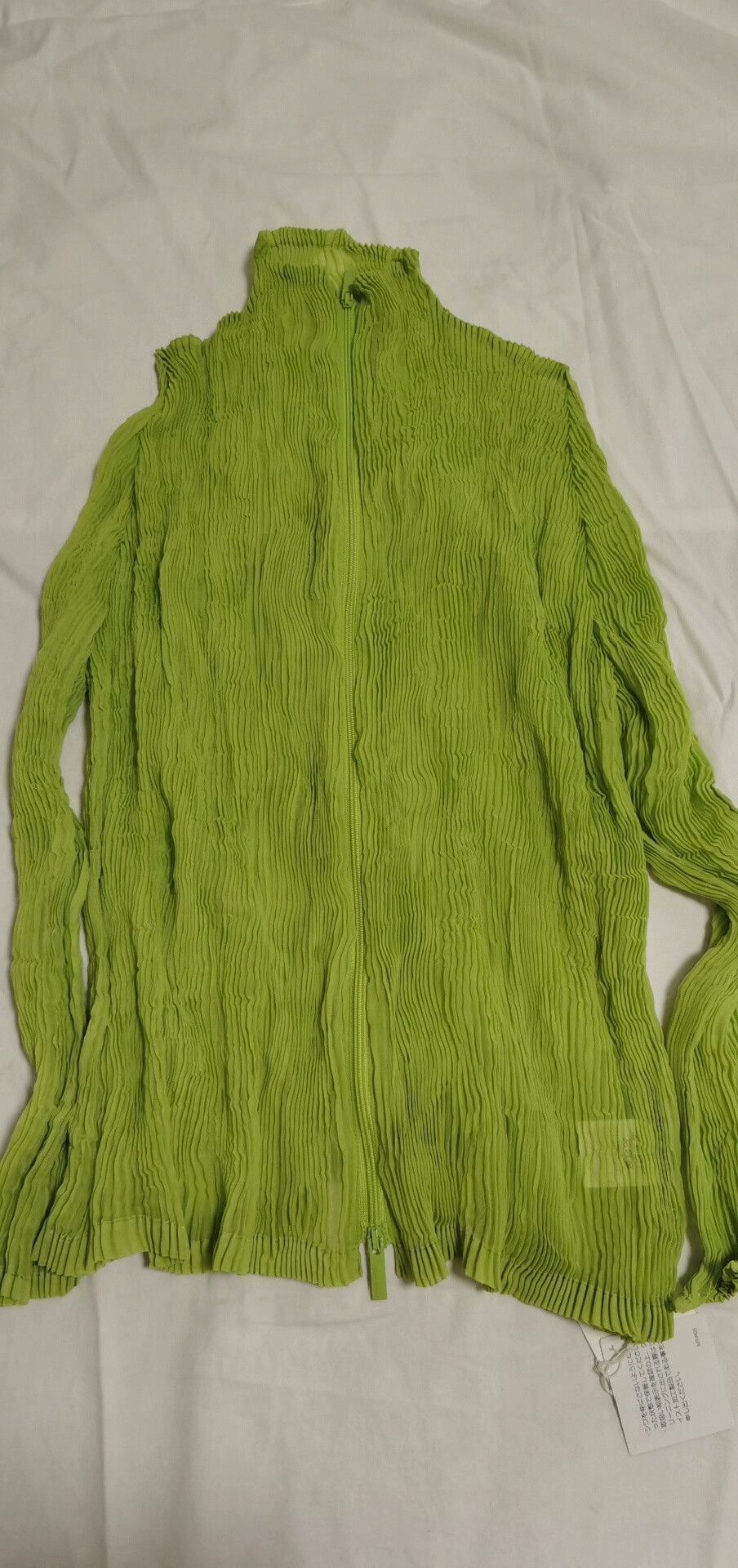 Issey Miyake Issey Miyake Green Zip Cardigan Sweater Size XS / US 0-2 / IT 36-38 - 2 Thumbnail