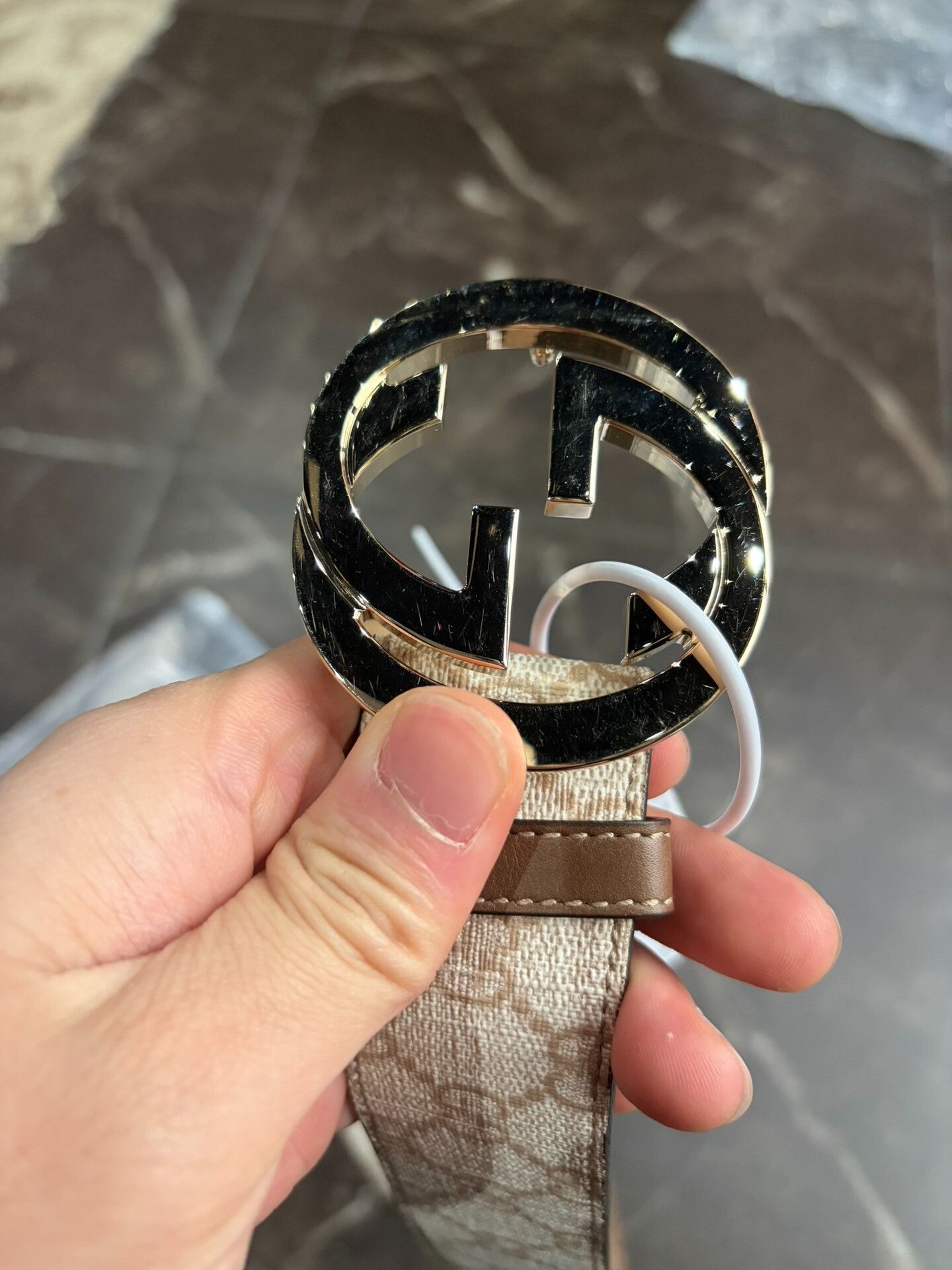 Gucci Gucci Classic G Embossed Belt Size ONE SIZE - 3 Thumbnail