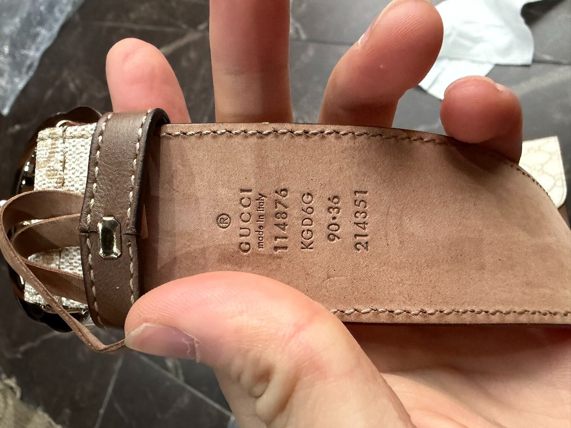 Gucci Gucci Classic G Embossed Belt Size ONE SIZE - 5 Thumbnail