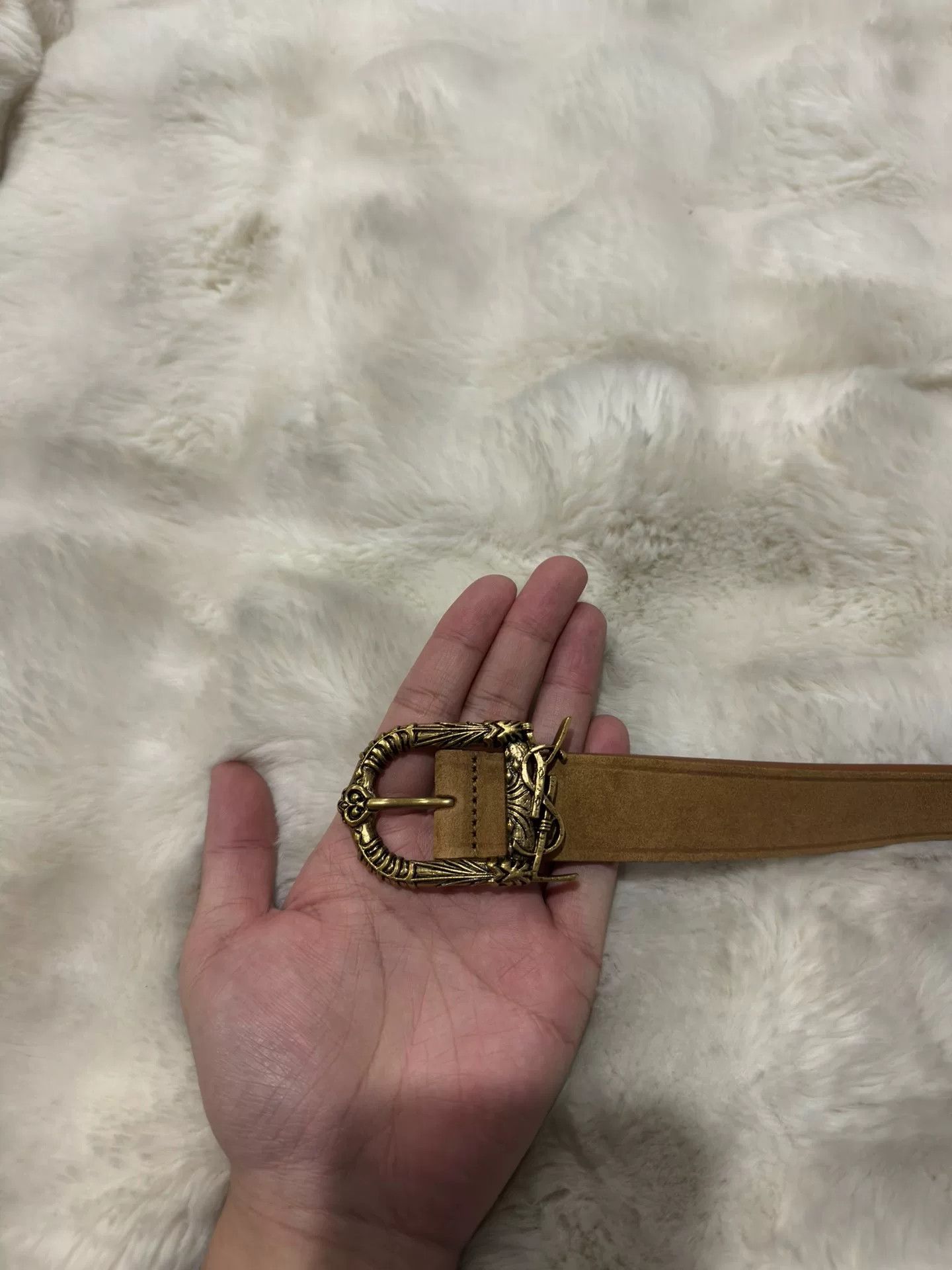 Saint Laurent Paris Saint Laurent SLP Gold Engraved Logo Belt Size ONE SIZE - 3 Thumbnail