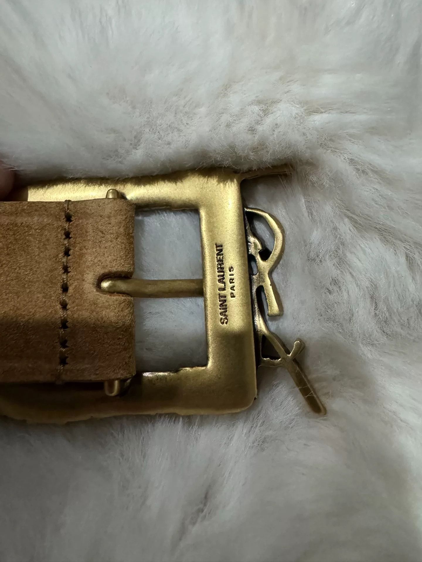 Saint Laurent Paris Saint Laurent SLP Gold Engraved Logo Belt Size ONE SIZE - 4 Thumbnail