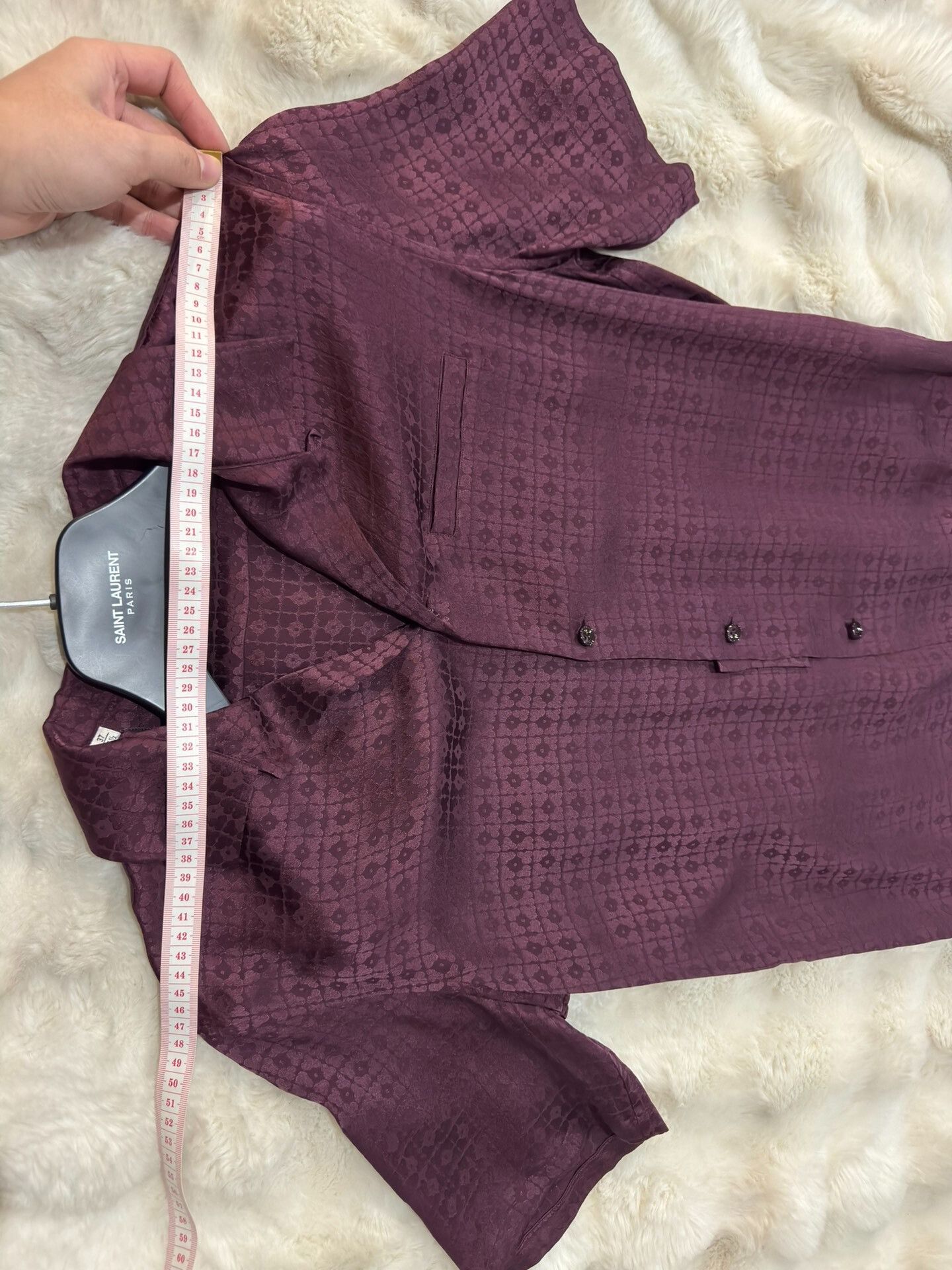 Saint Laurent Paris Saint Laurent Embossed Silk Shirt Size XS / US 0-2 / IT 36-38 - 5 Thumbnail