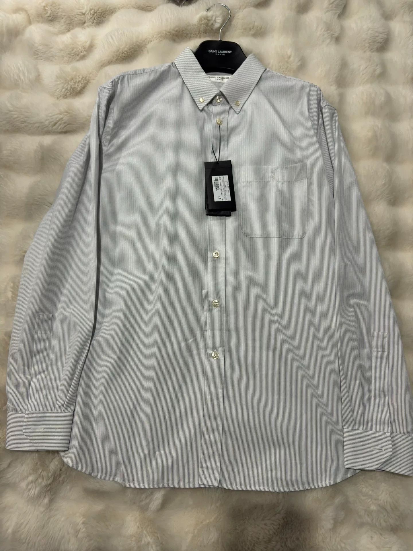 Saint Laurent Paris Saint Laurent SLP 23FW Light Blue Pinstripe Shirt Size US S / EU 44-46 / 1 - 2 Thumbnail