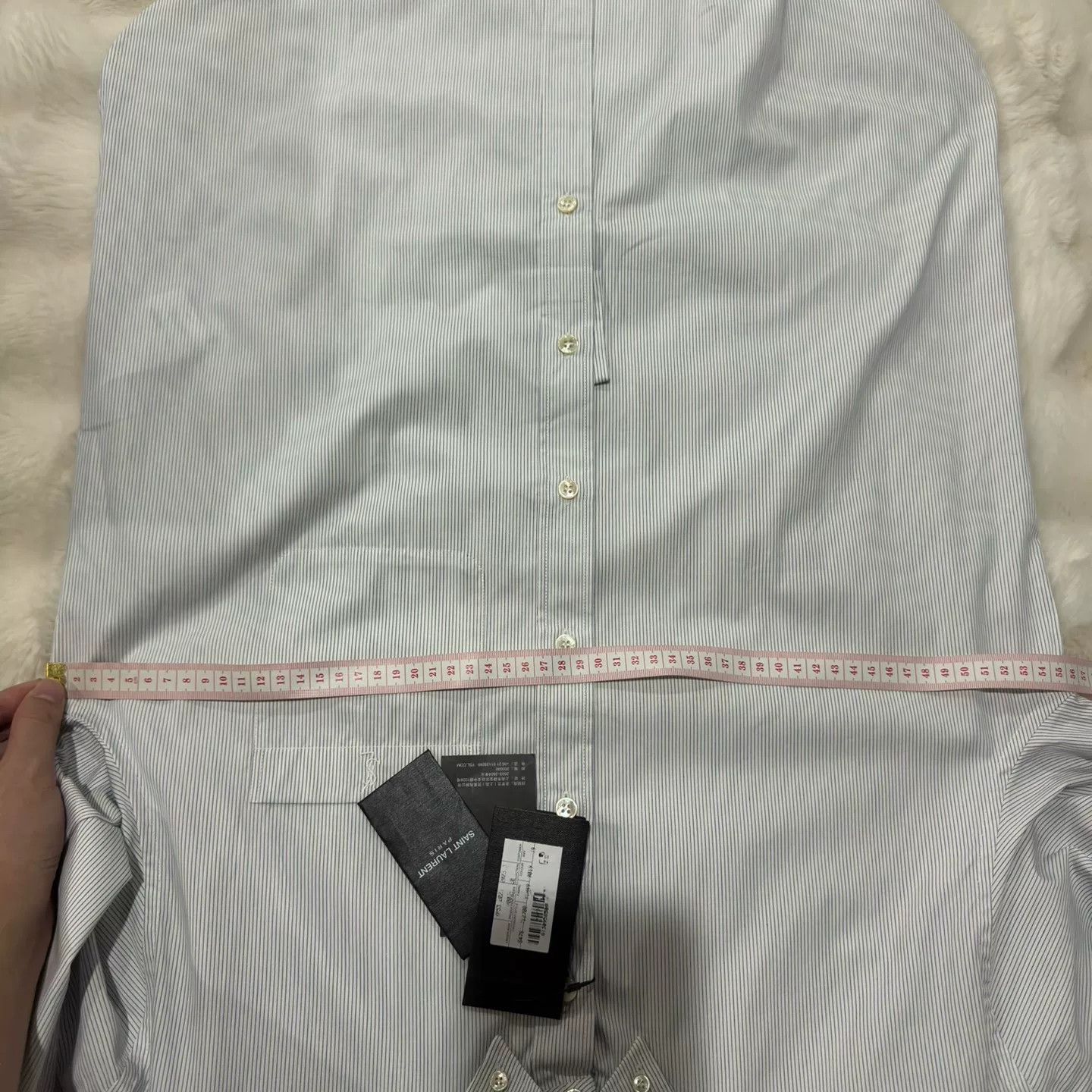 Saint Laurent Paris Saint Laurent SLP 23FW Light Blue Pinstripe Shirt Size US S / EU 44-46 / 1 - 9 Thumbnail