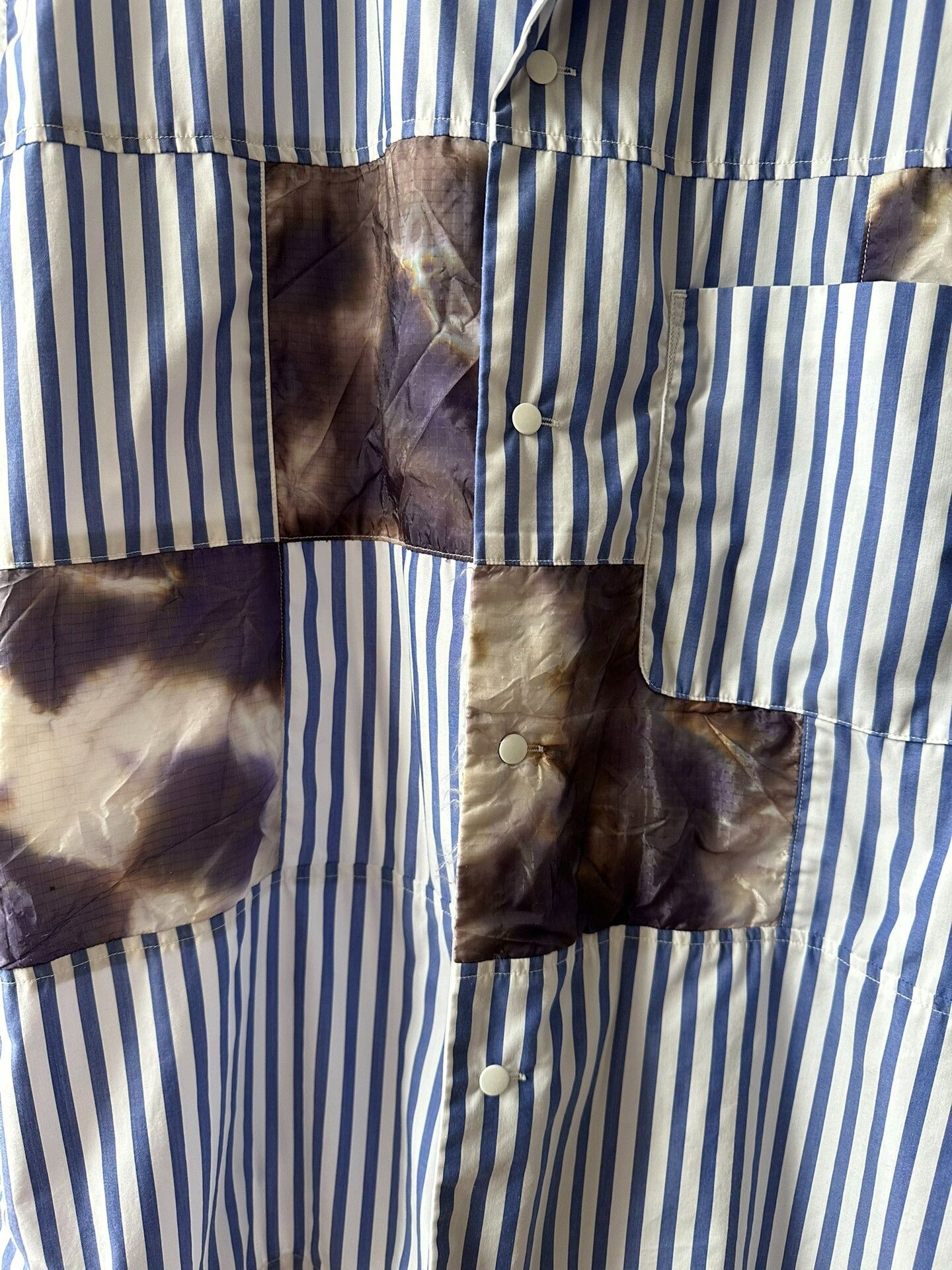 Nanamica Nanamica Patchwork Stripe Shirt Size US M / EU 48-50 / 2 - 5 Thumbnail
