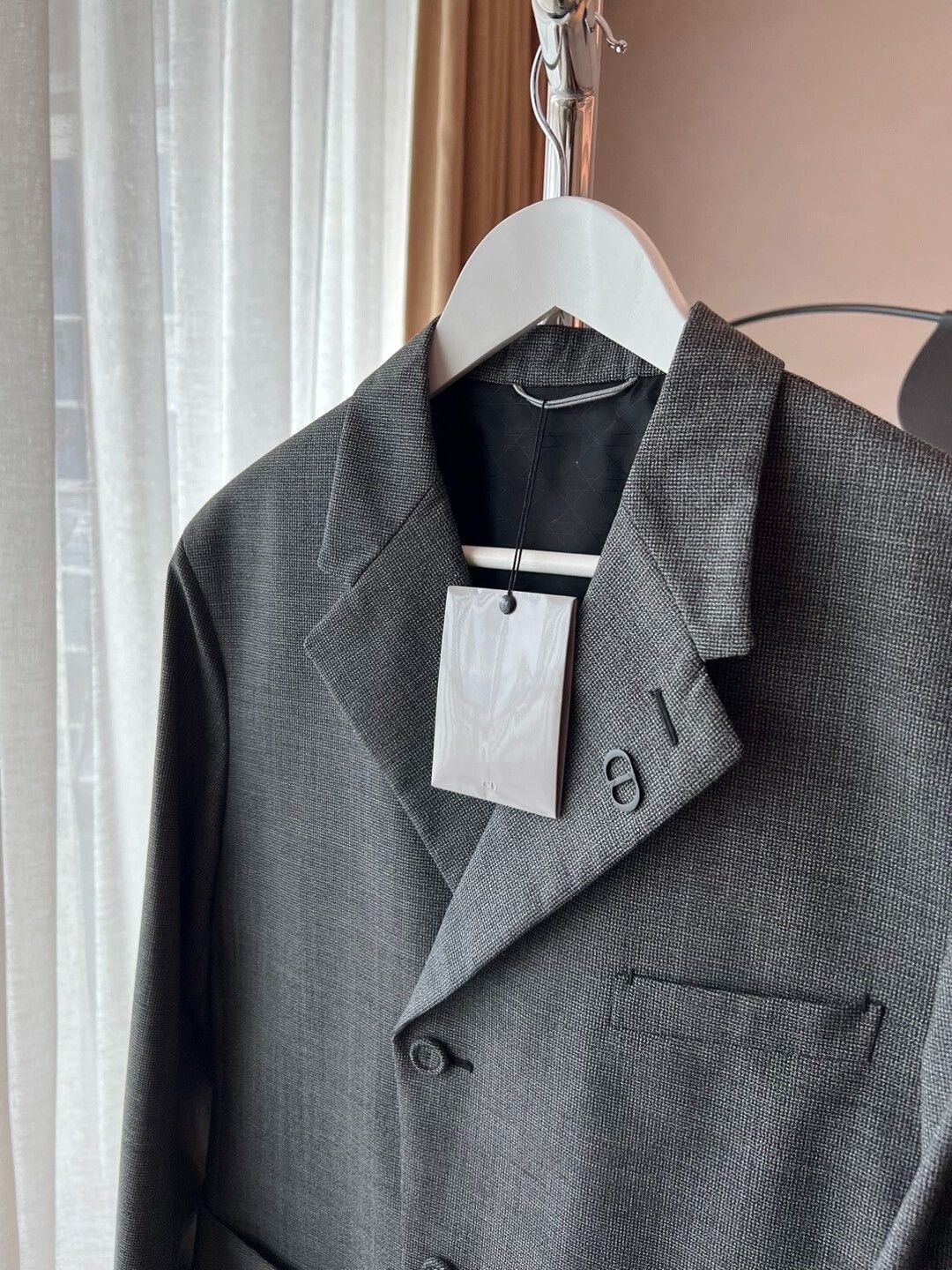 Dior Dior Gray Houndstooth Utility Blazer Size L / US 10 / IT 46 - 3 Thumbnail