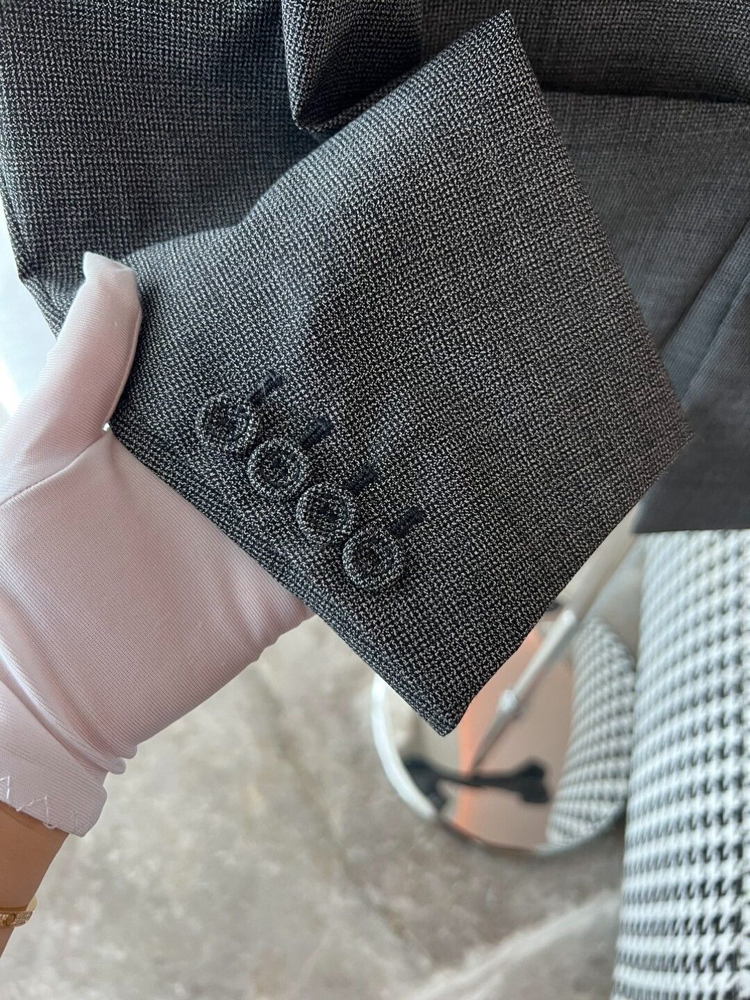 Dior Dior Gray Houndstooth Utility Blazer Size L / US 10 / IT 46 - 7 Thumbnail