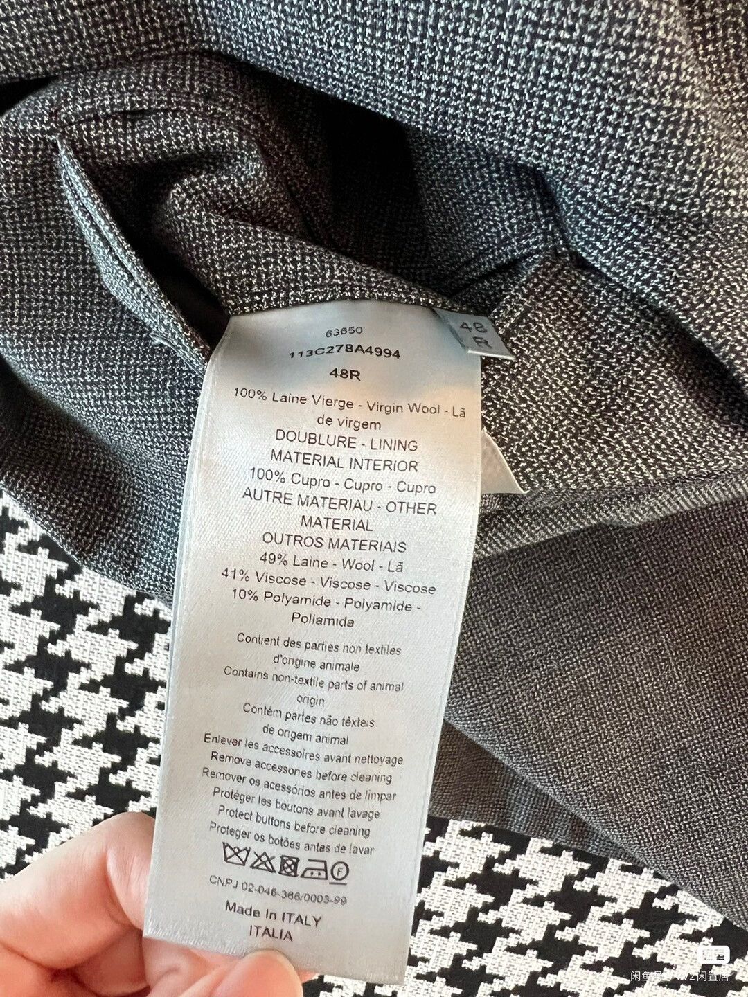 Dior Dior Gray Houndstooth Utility Blazer Size L / US 10 / IT 46 - 8 Thumbnail