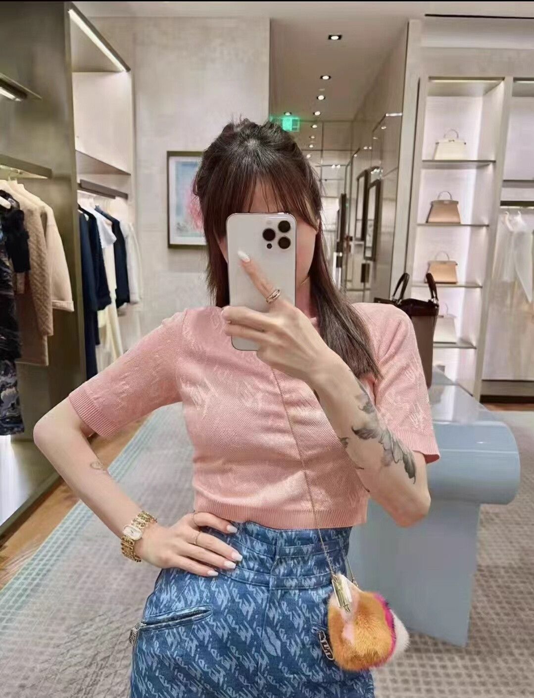 Fendi Fendi All-over Print Cropped Knit Top Size S / US 4 / IT 40 - 7 Thumbnail