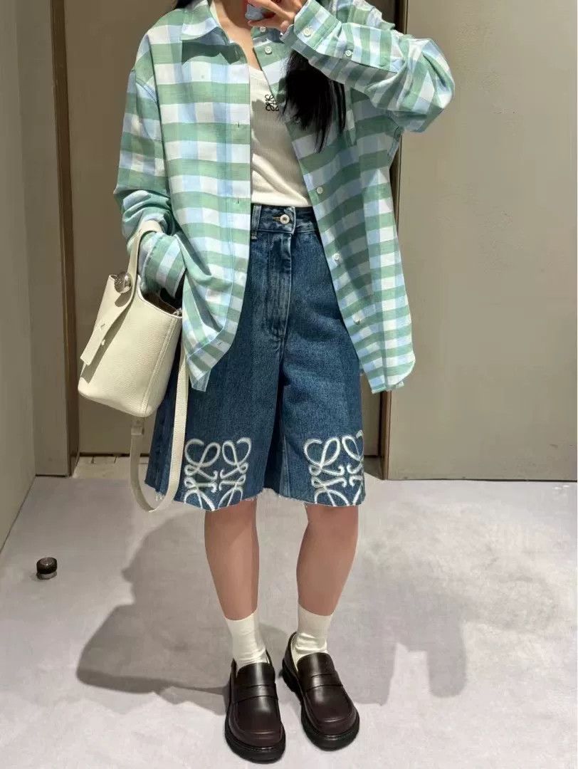 Loewe Loewe 2024 Blue Green Plaid Shirt Size US M / EU 48-50 / 2 - 8 Thumbnail