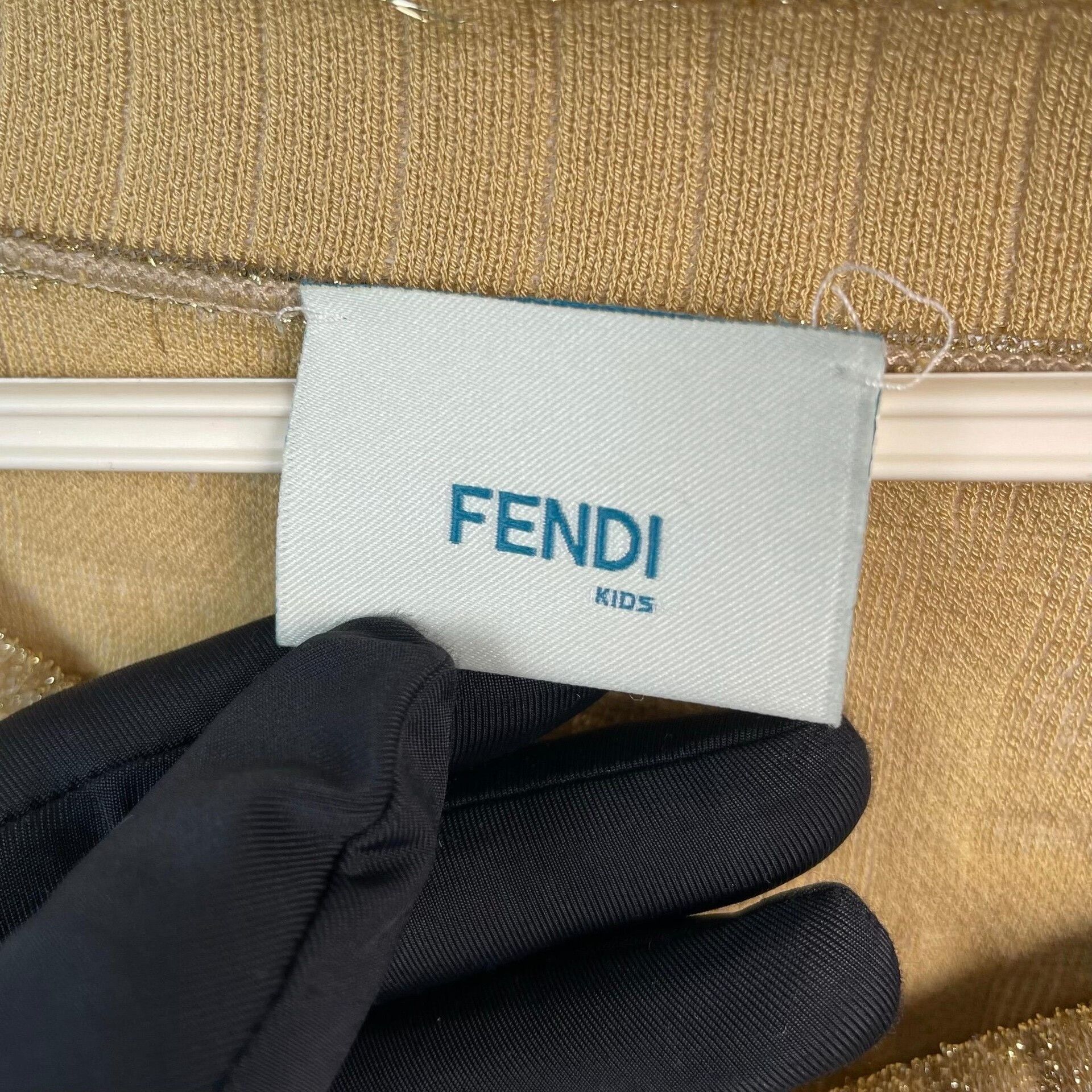 Fendi Fendi Khaki Gold Thread 3D Logo Knit Coat Size XS / US 0-2 / IT 36-38 - 4 Thumbnail
