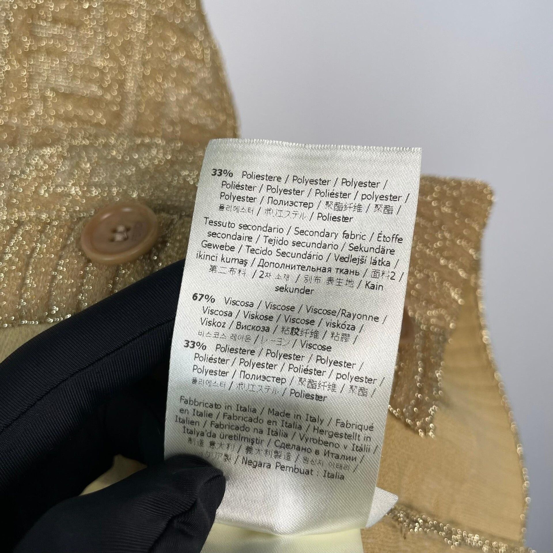 Fendi Fendi Khaki Gold Thread 3D Logo Knit Coat Size XS / US 0-2 / IT 36-38 - 6 Thumbnail