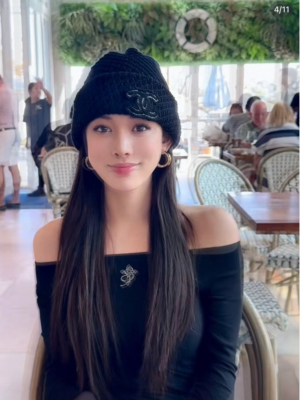 Chanel Chanel 24A Black Knit Beanie Size ONE SIZE - 6 Thumbnail