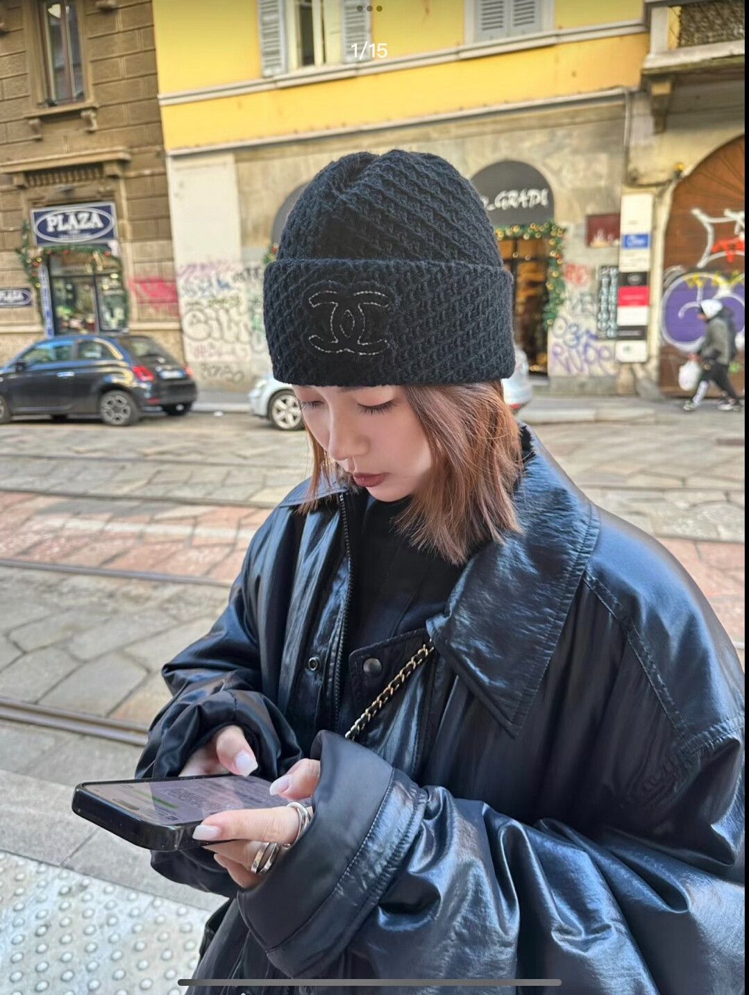 Chanel Chanel 24A Black Knit Beanie Size ONE SIZE - 4 Thumbnail