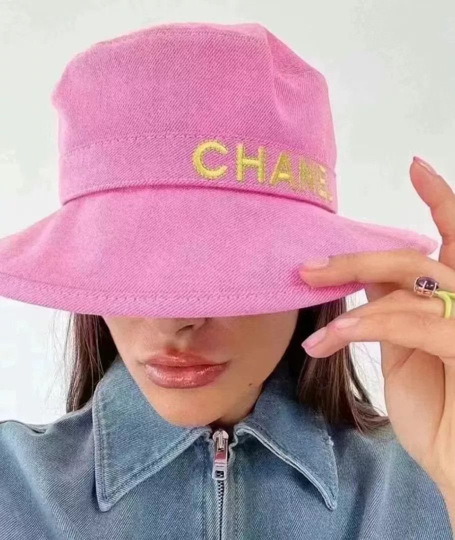 Chanel Chanel Pink Denim Letter Bucket Hat Size ONE SIZE - 6 Thumbnail