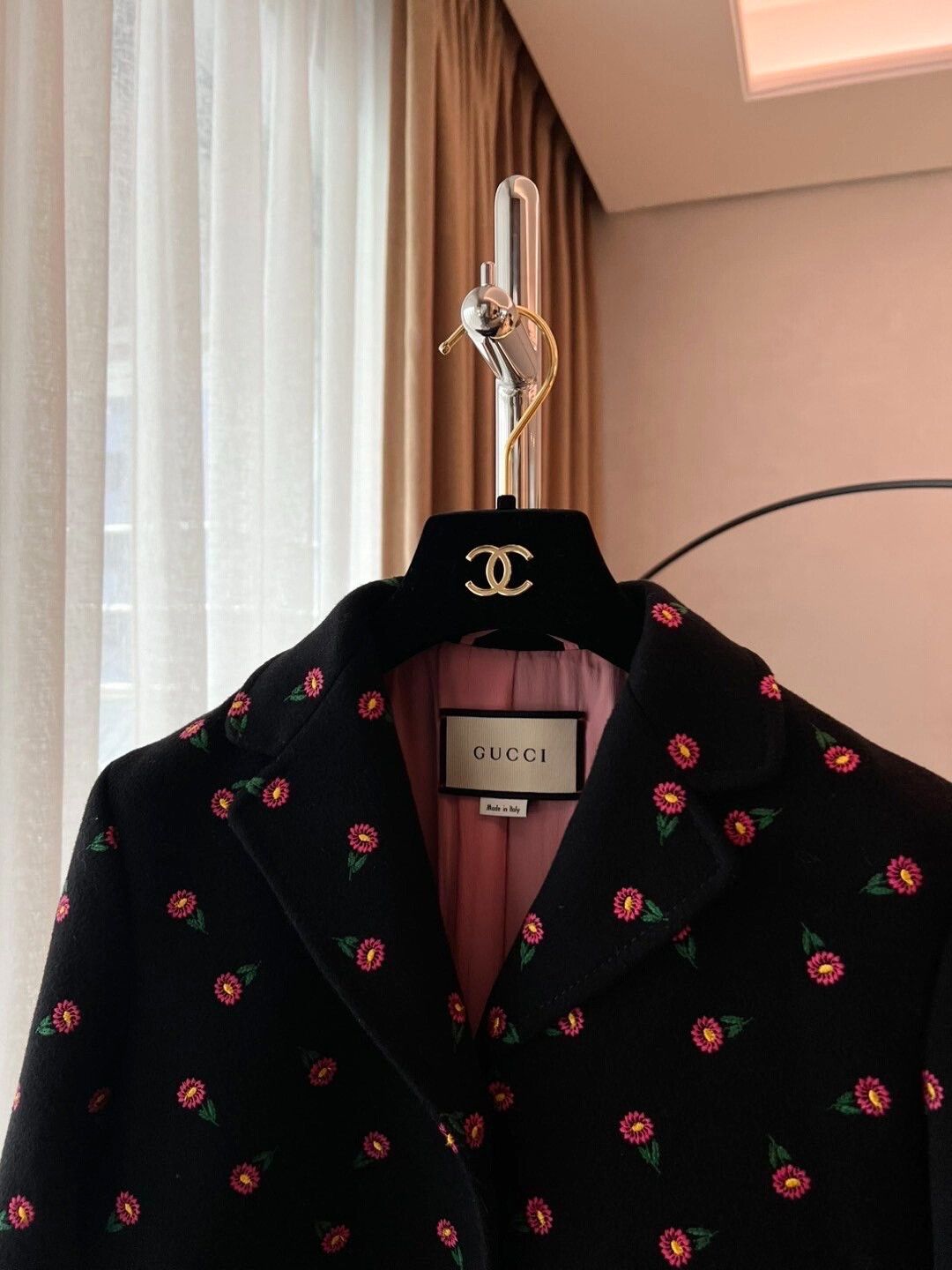 Gucci Gucci Floral Embroidered Wool Coat Size S / US 4 / IT 40 - 2 Thumbnail