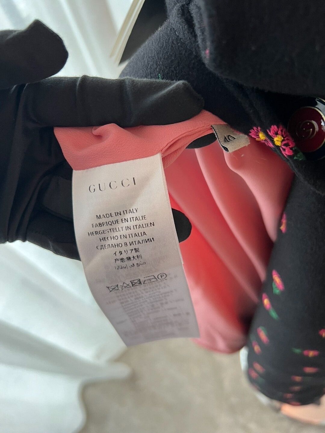 Gucci Gucci Floral Embroidered Wool Coat Size S / US 4 / IT 40 - 6 Thumbnail
