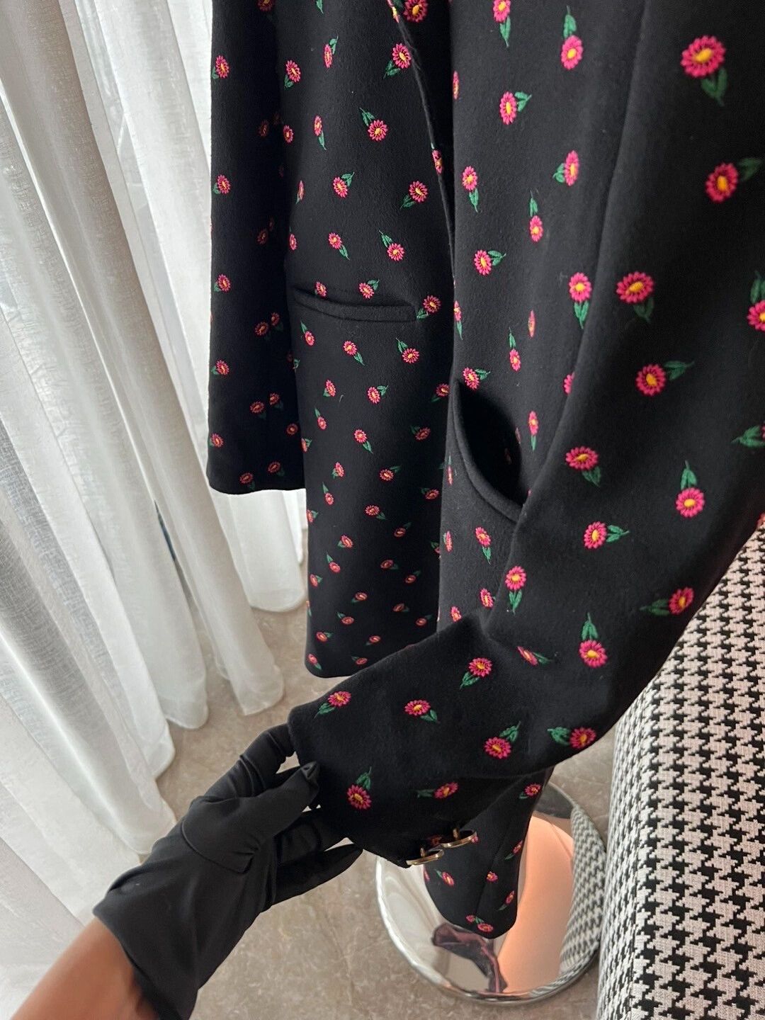 Gucci Gucci Floral Embroidered Wool Coat Size S / US 4 / IT 40 - 3 Thumbnail