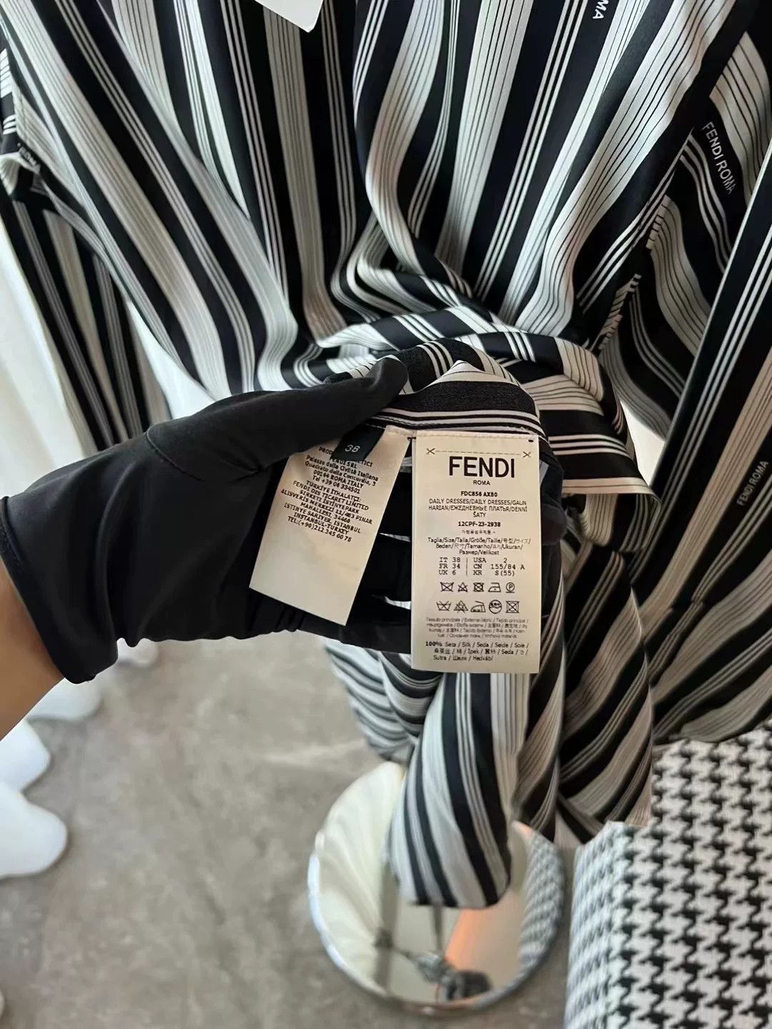 Fendi Fendi Silk Stripe Shirt Dress Size S / US 4 / IT 40 - 7 Thumbnail