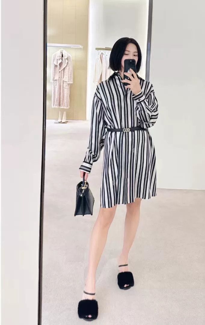 Fendi Fendi Silk Stripe Shirt Dress Size S / US 4 / IT 40 - 8 Thumbnail