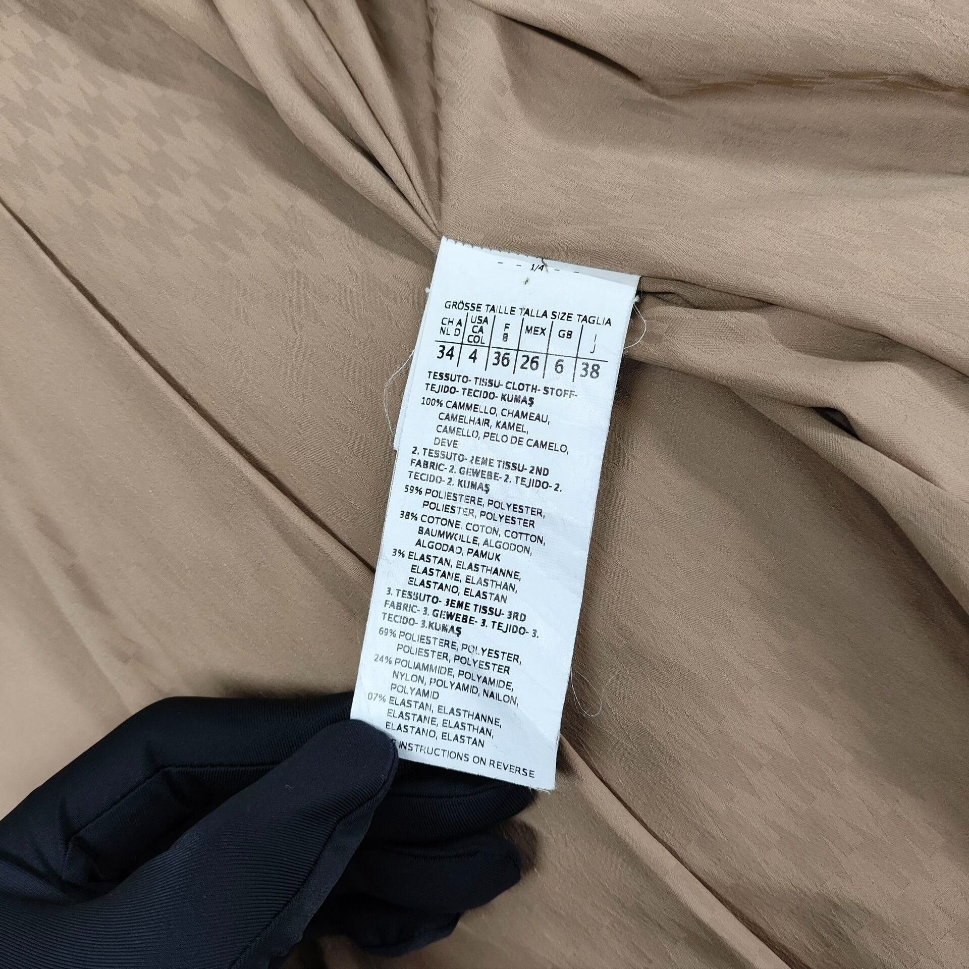 Max Mara MaxMara Brown Camel Hair Mid-Length Coat Size XS / US 0-2 / IT 36-38 - 4 Thumbnail