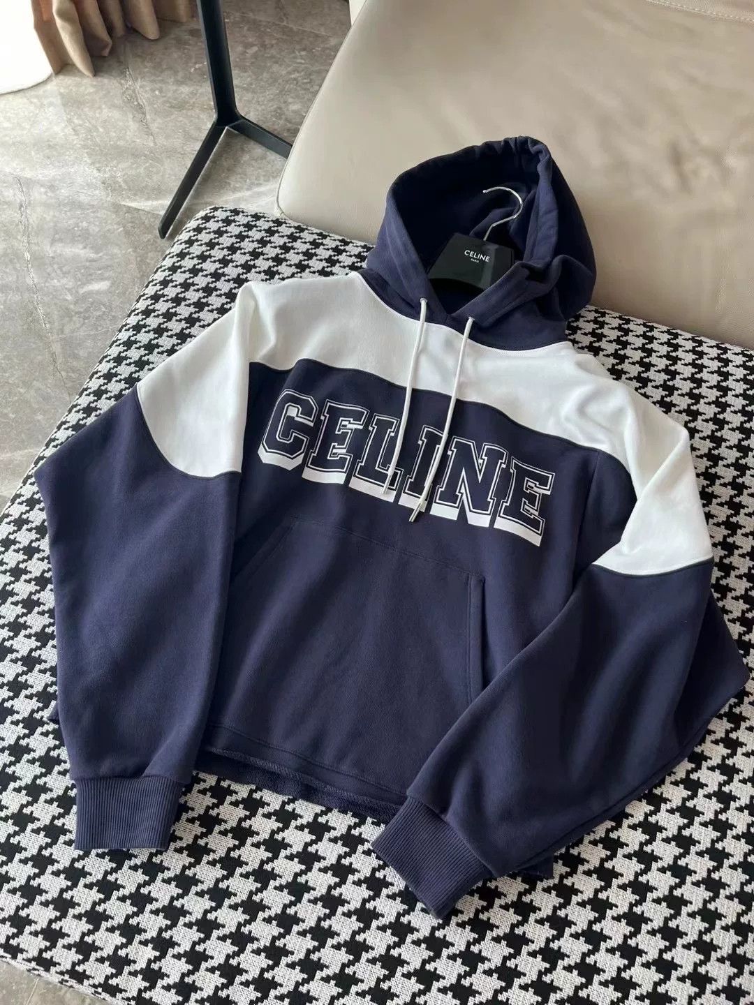 Celine Celine Blue White Letter Hoodie Size S / US 4 / IT 40 - 3 Thumbnail