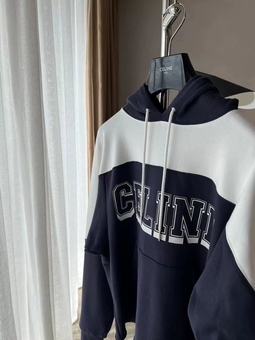 Celine Celine Blue White Letter Hoodie Size S / US 4 / IT 40 - 4 Thumbnail