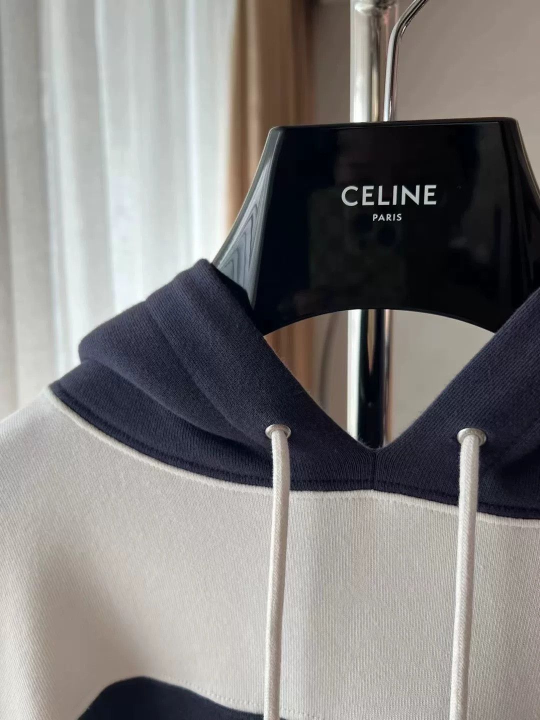 Celine Celine Blue White Letter Hoodie Size S / US 4 / IT 40 - 5 Thumbnail